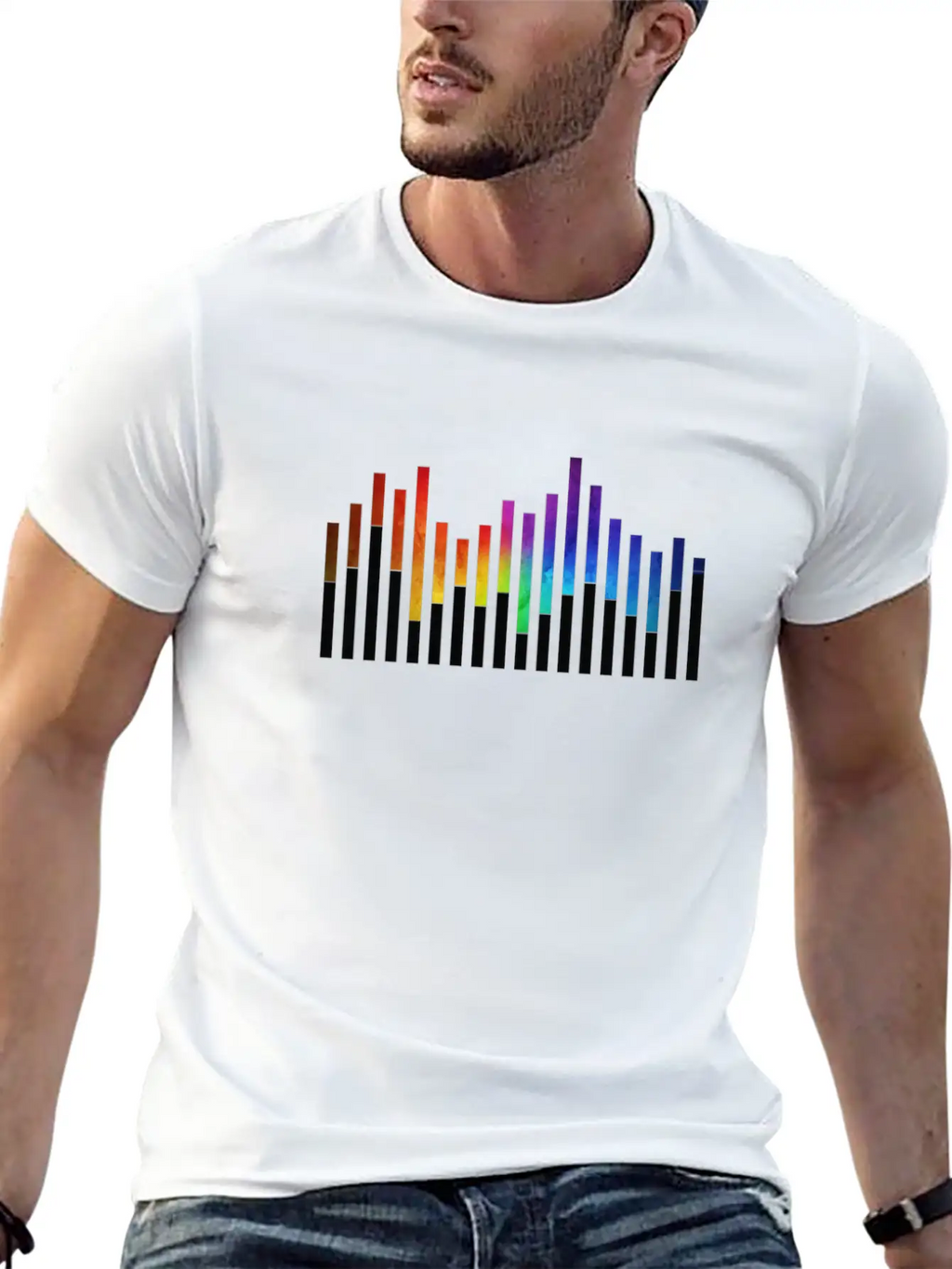 Music Beat Colorful Unisex Casual T-Shirt – Clean Design For Daily Comfort