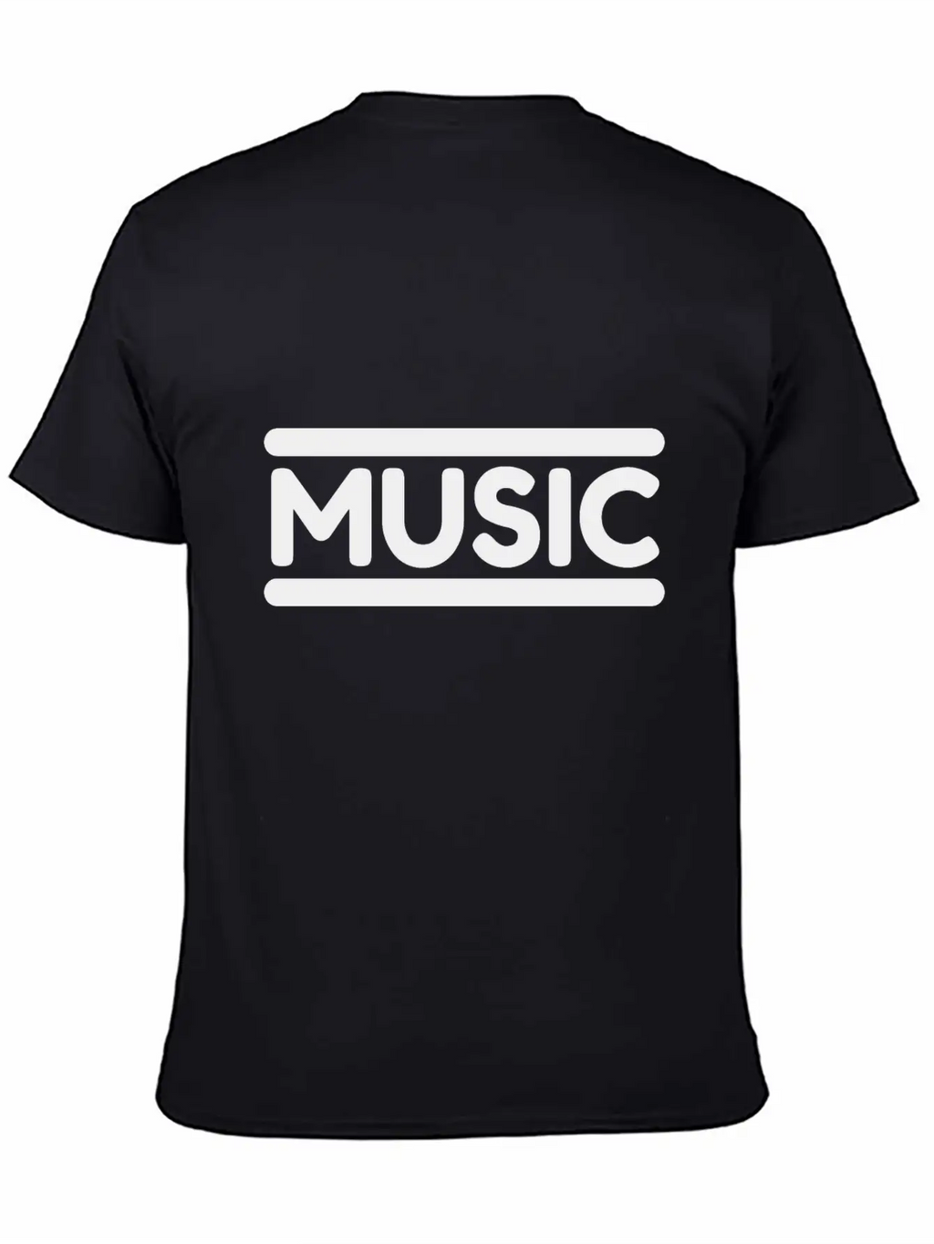 Music - Black Unisex Casual T-Shirt – Clean Design For Daily Comfort
