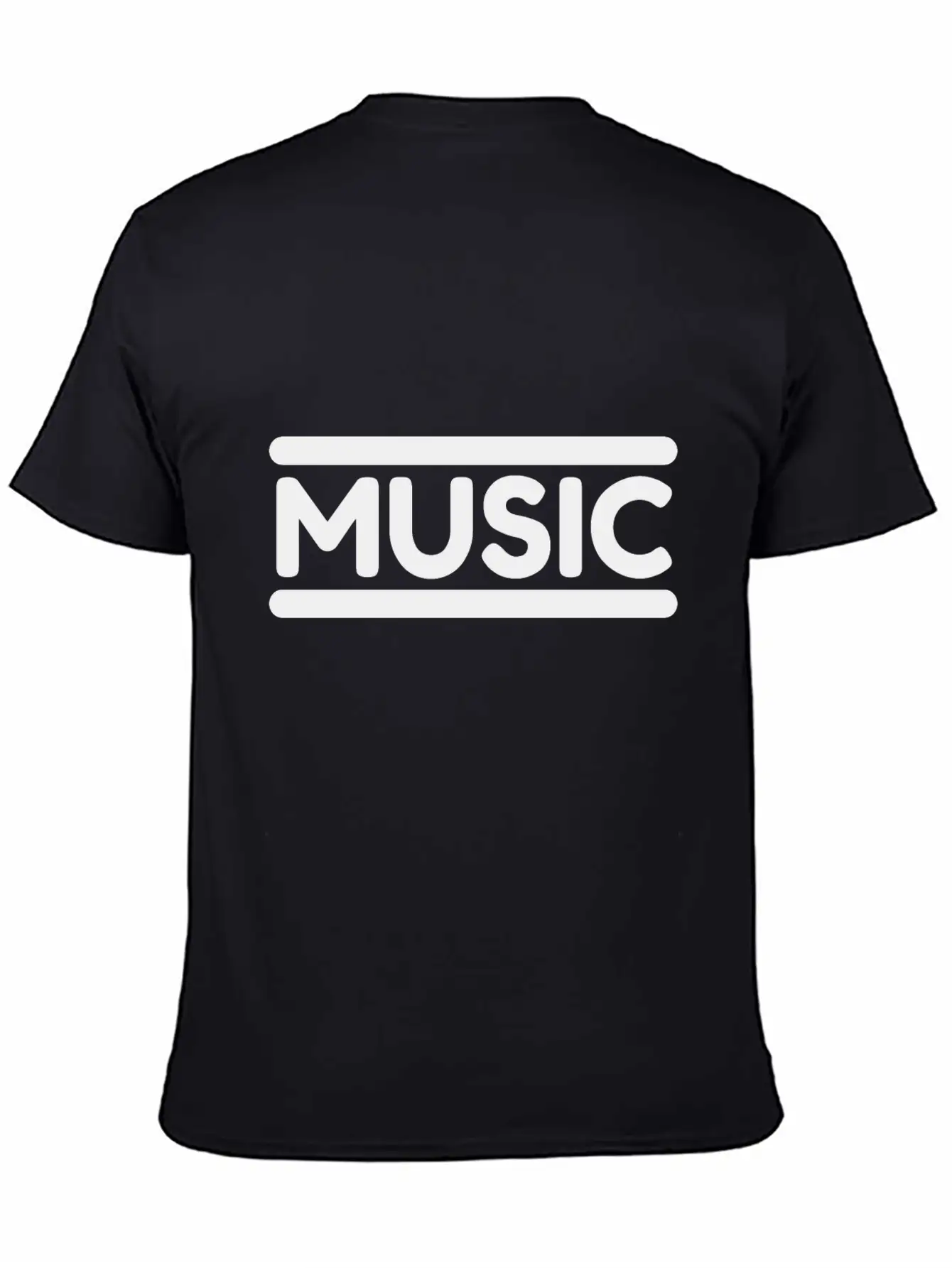 Music - Black Unisex Casual T-Shirt – Clean Design For Daily Comfort