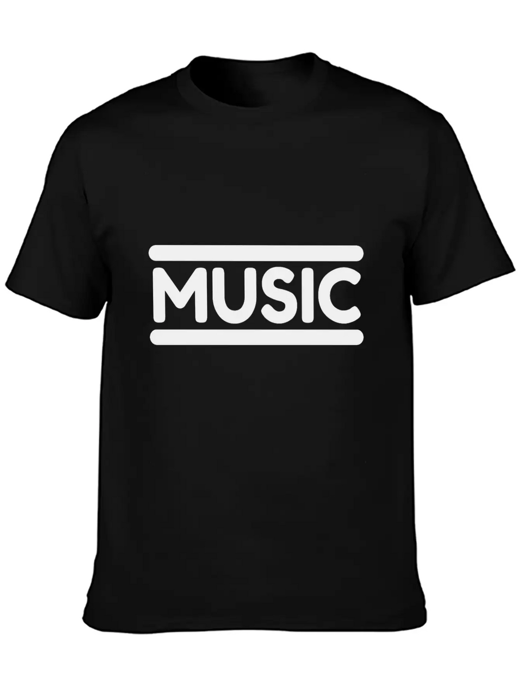 Music - Black Unisex Casual T-Shirt – Clean Design For Daily Comfort