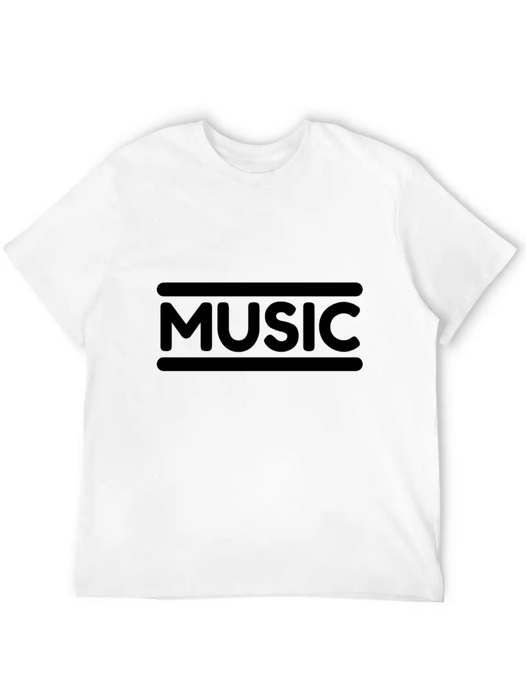 Music - Black Unisex Casual T-Shirt – Clean Design For Daily Comfort