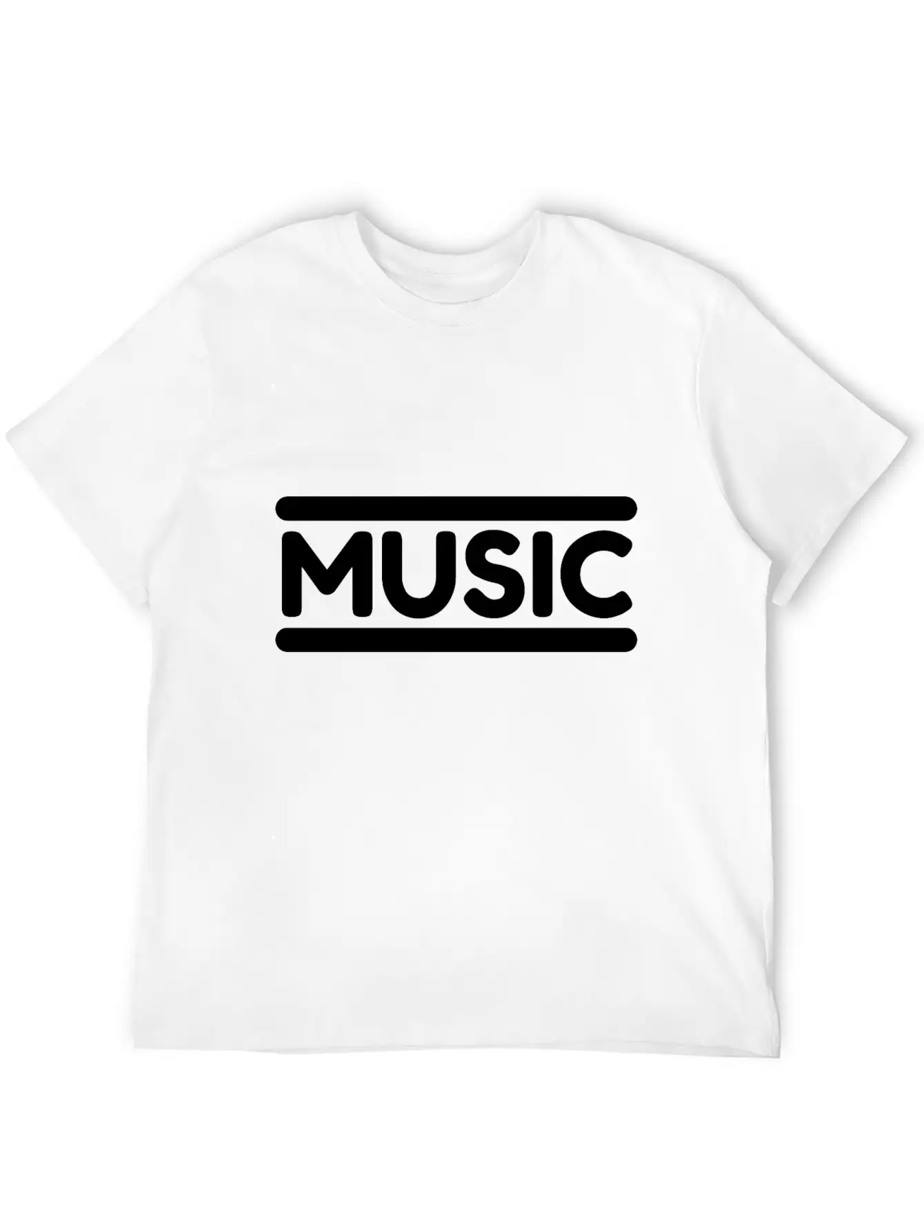 Music - Black Unisex Casual T-Shirt – Clean Design For Daily Comfort
