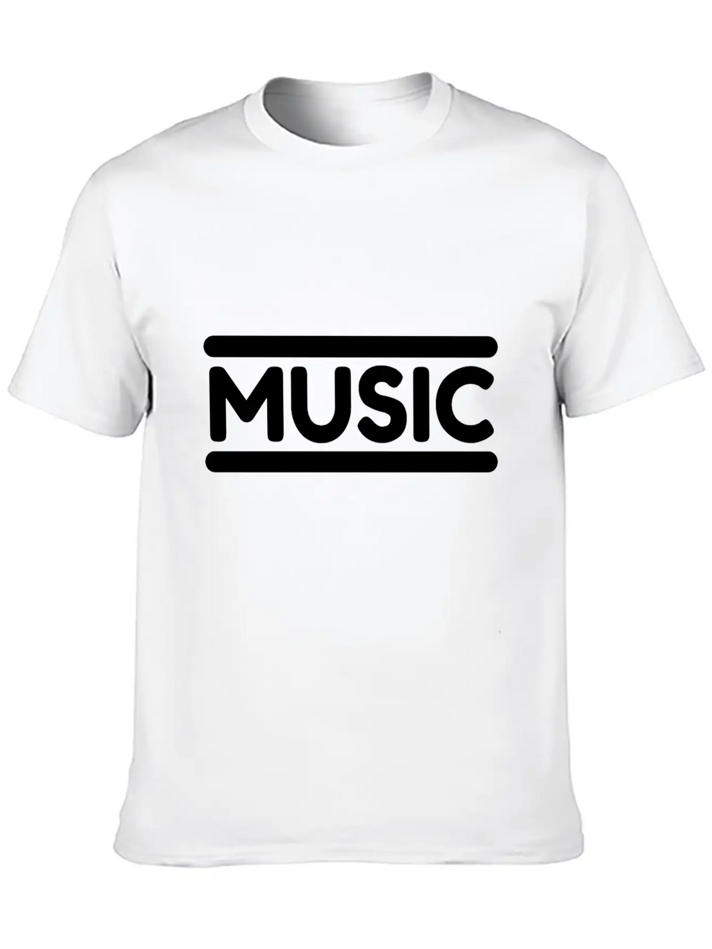 Music - Black Unisex Casual T-Shirt – Clean Design For Daily Comfort