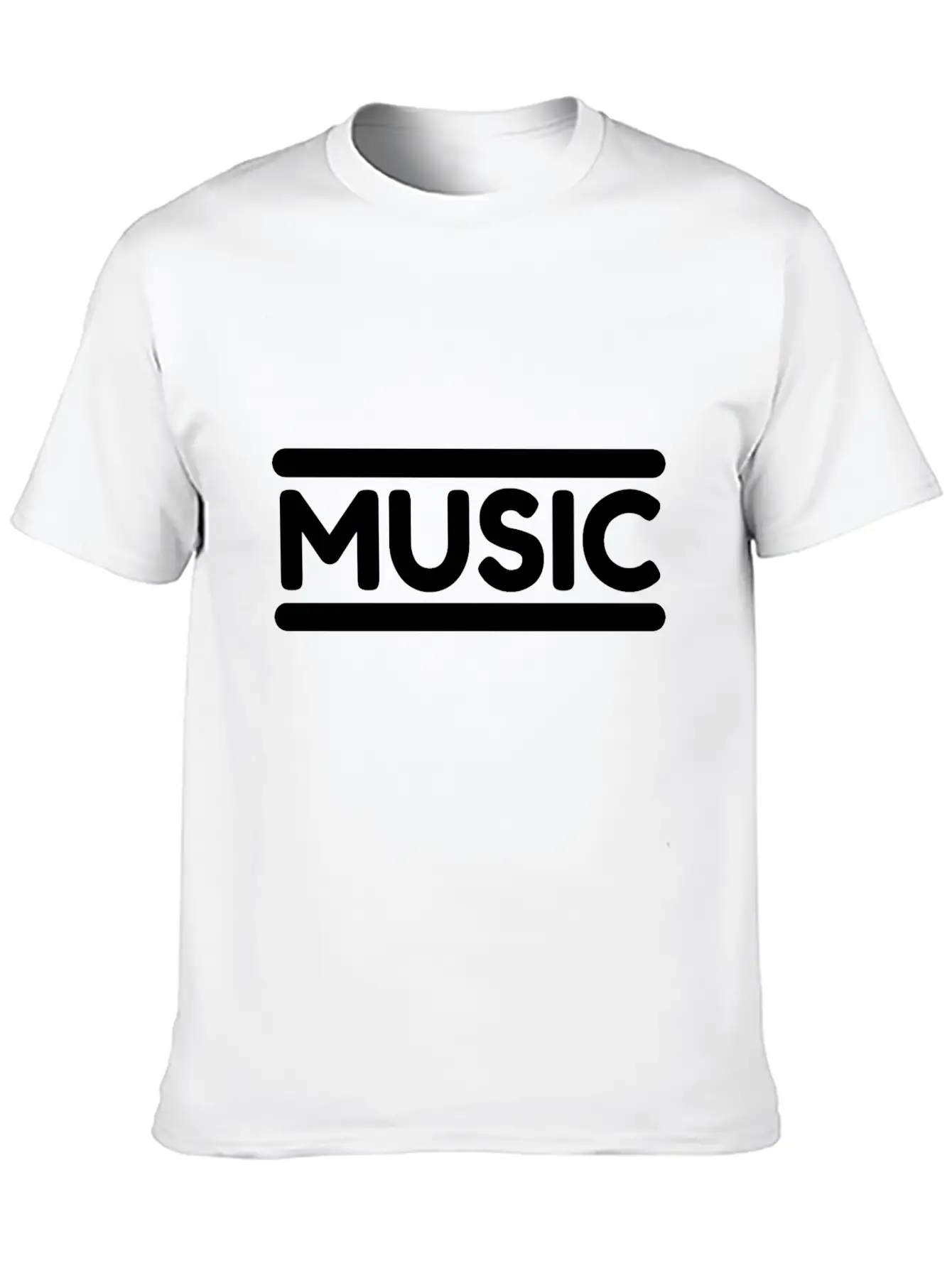 Music - Black Unisex Casual T-Shirt – Clean Design For Daily Comfort