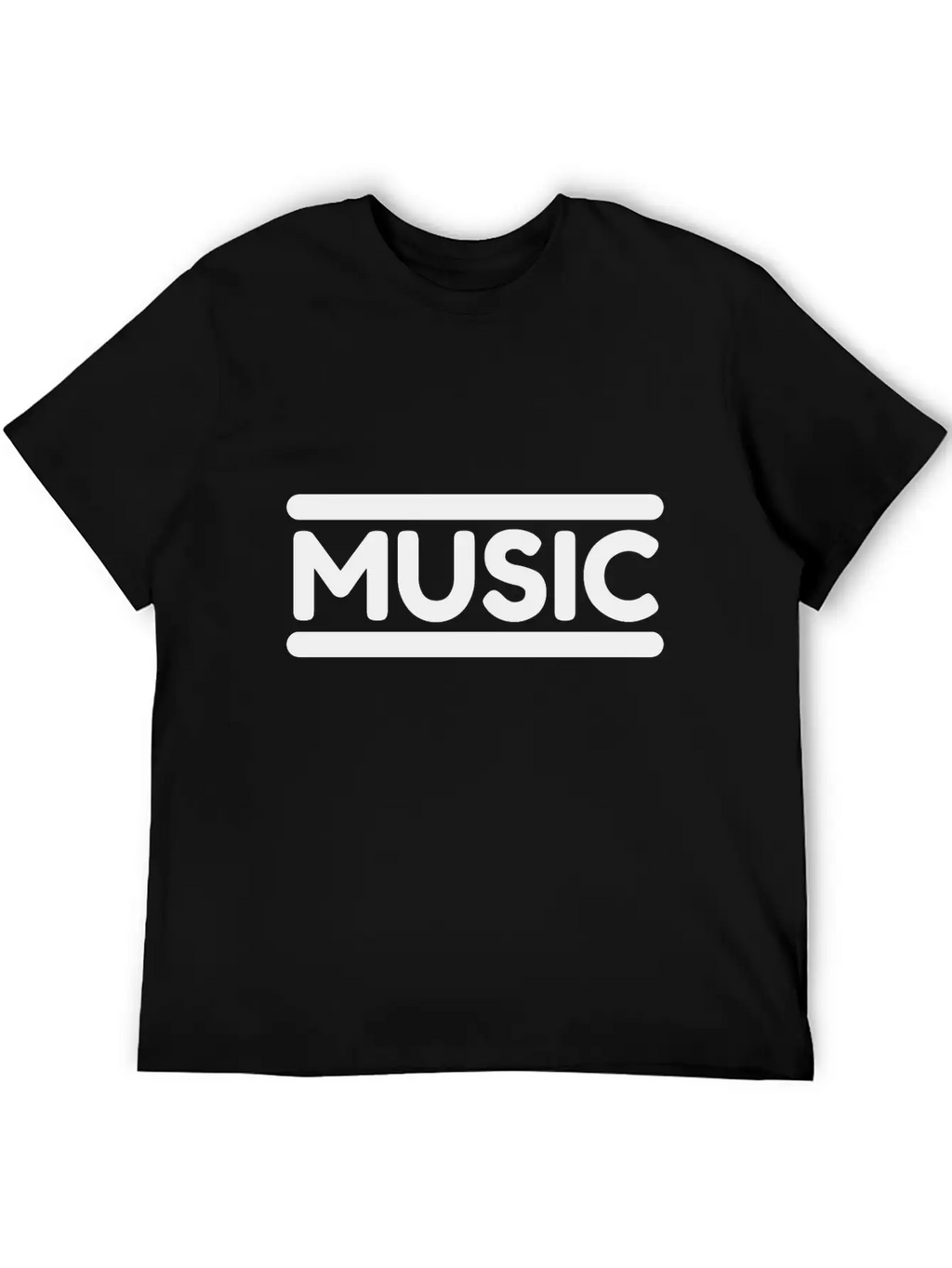 Music - Black Unisex Casual T-Shirt – Clean Design For Daily Comfort