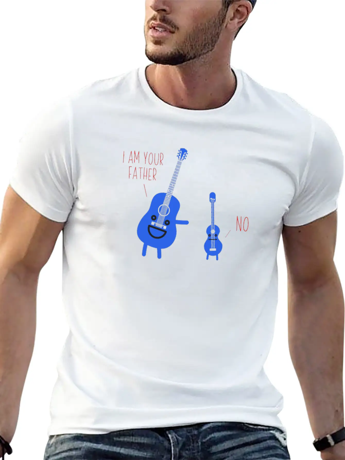 Music - Guitar Father Breathable Soft Cotton T-Shirt – Timeless Casual Look