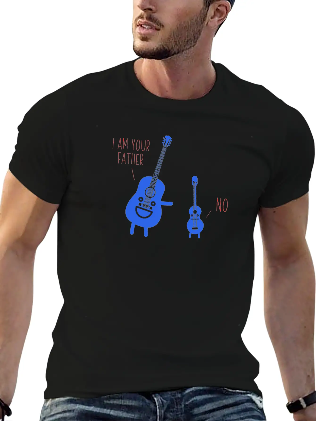 Music - Guitar Father Breathable Soft Cotton T-Shirt – Timeless Casual Look