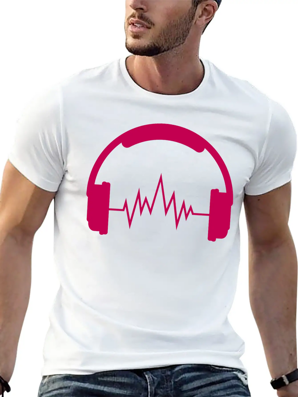 Music Headphones Unisex Short Sleeve Soft Cotton T-Shirt – Casual Everyday Wear