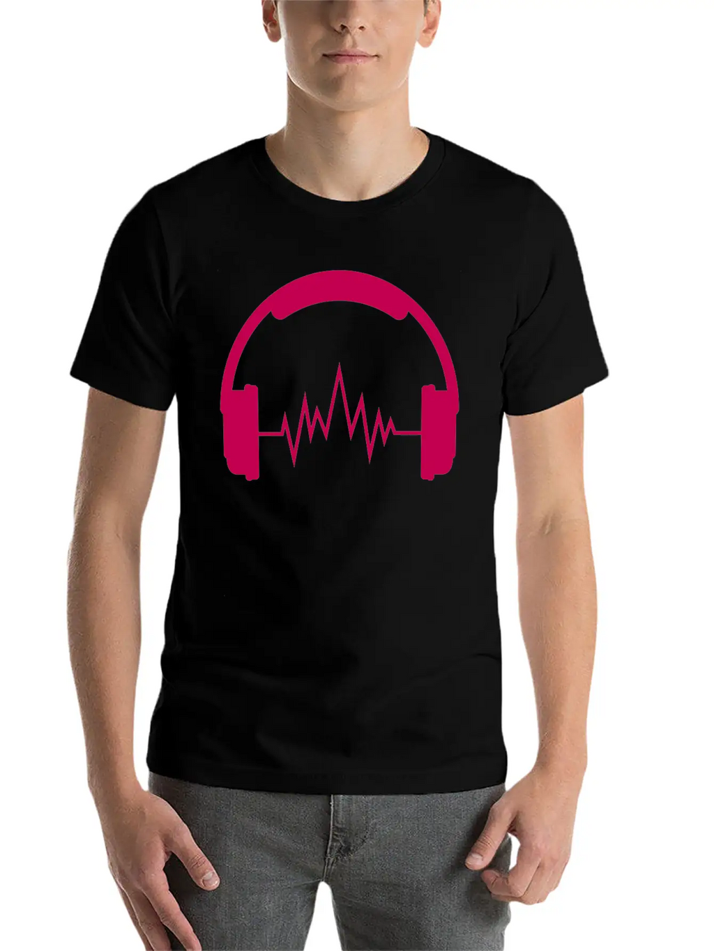 Music Headphones Unisex Short Sleeve Soft Cotton T-Shirt – Casual Everyday Wear