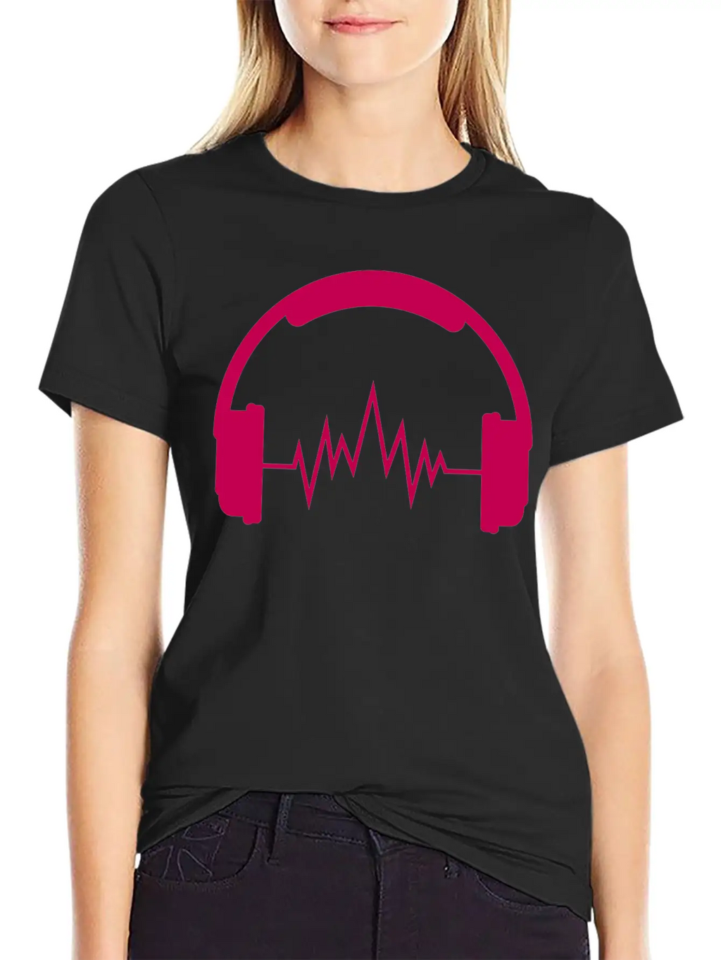 Music Headphones Unisex Short Sleeve Soft Cotton T-Shirt – Casual Everyday Wear