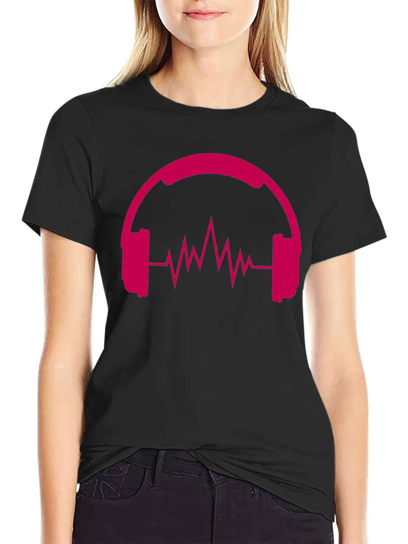 Music Headphones Unisex Short Sleeve Soft Cotton T-Shirt – Casual Everyday Wear