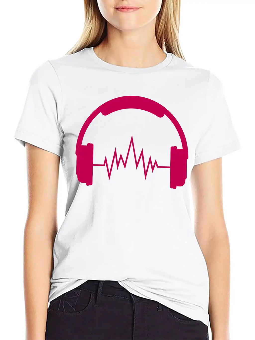 Music Headphones Unisex Short Sleeve Soft Cotton T-Shirt – Casual Everyday Wear