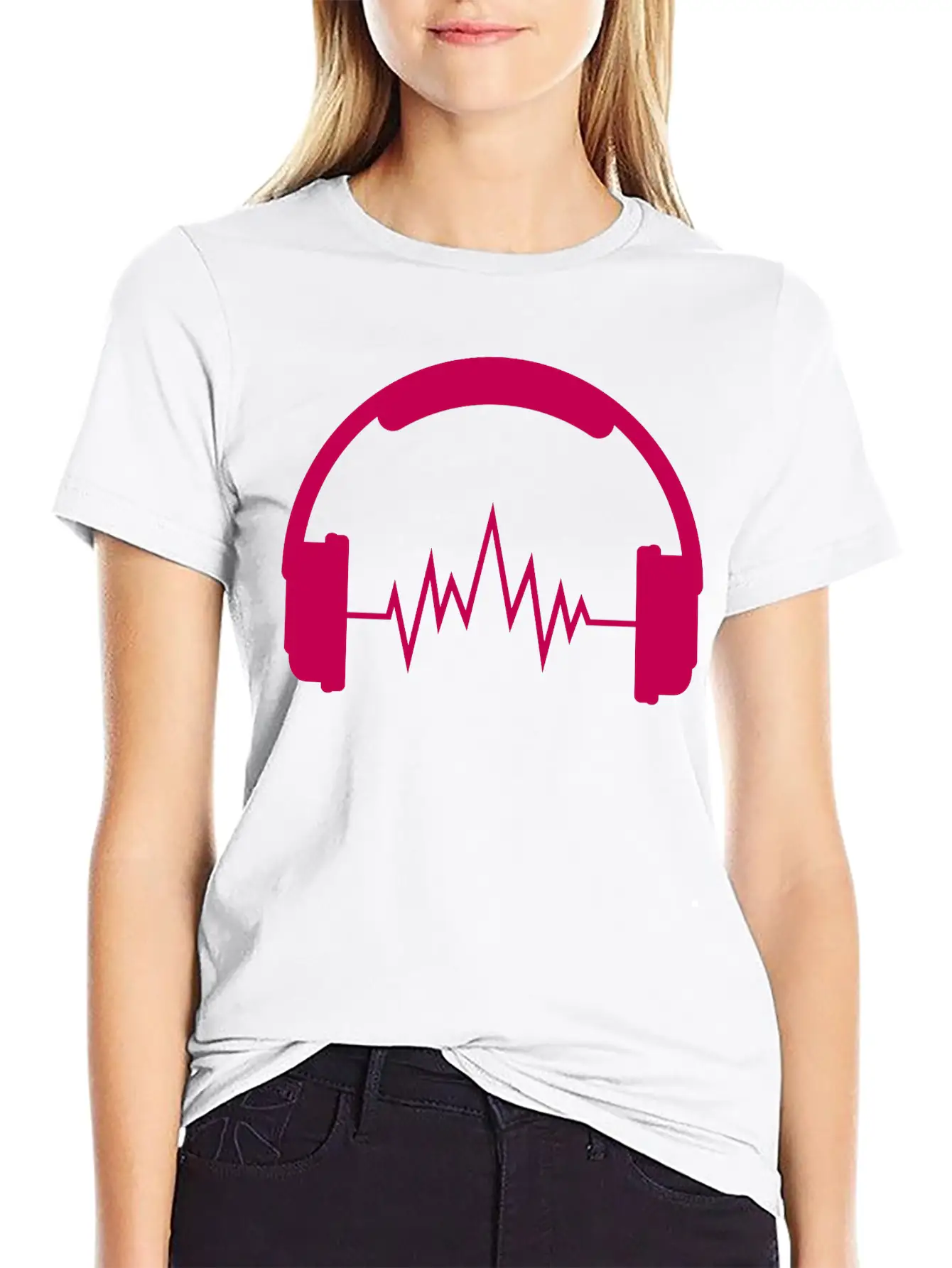 Music Headphones Unisex Short Sleeve Soft Cotton T-Shirt – Casual Everyday Wear
