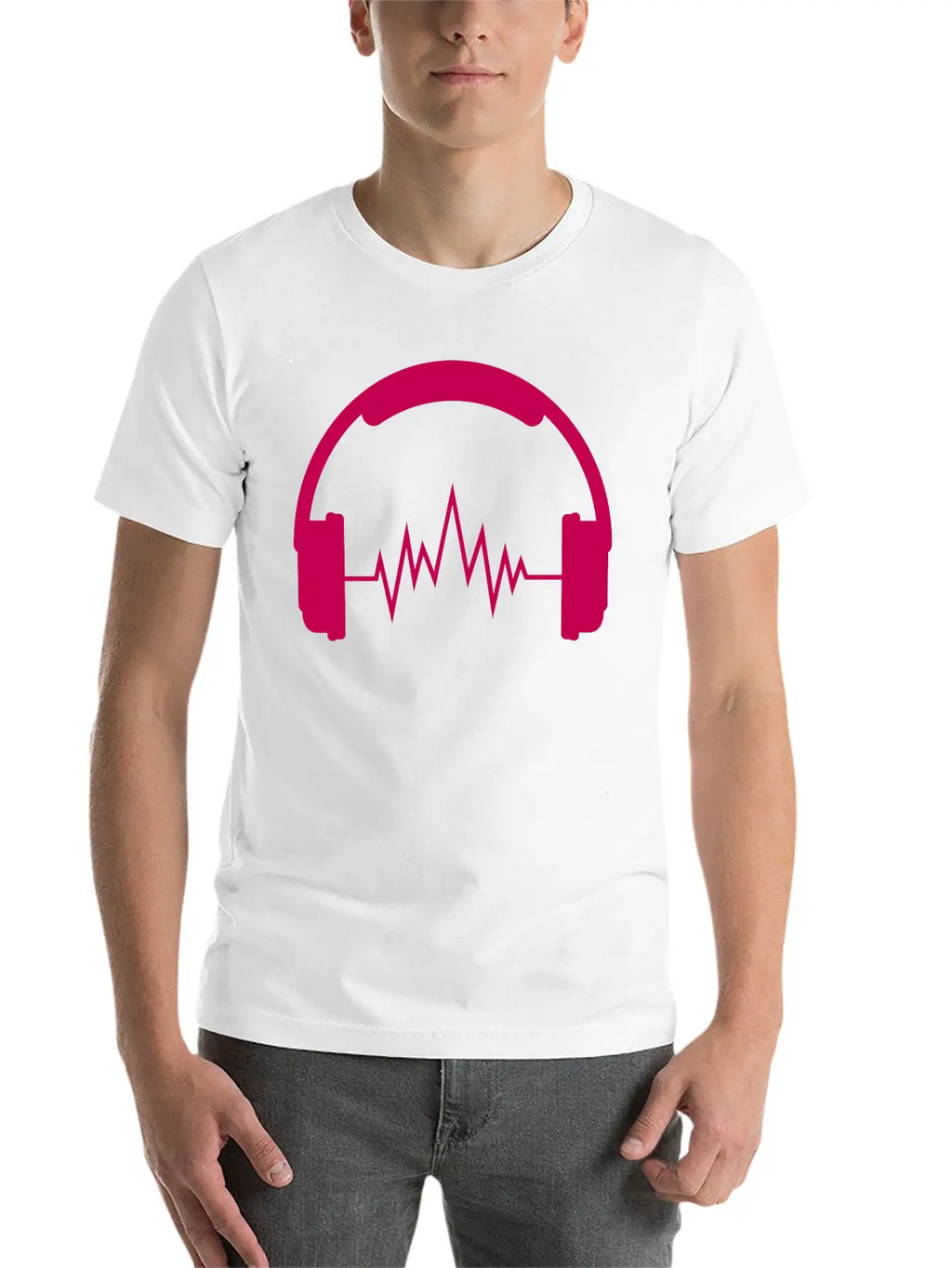 Music Headphones Unisex Short Sleeve Soft Cotton T-Shirt – Casual Everyday Wear