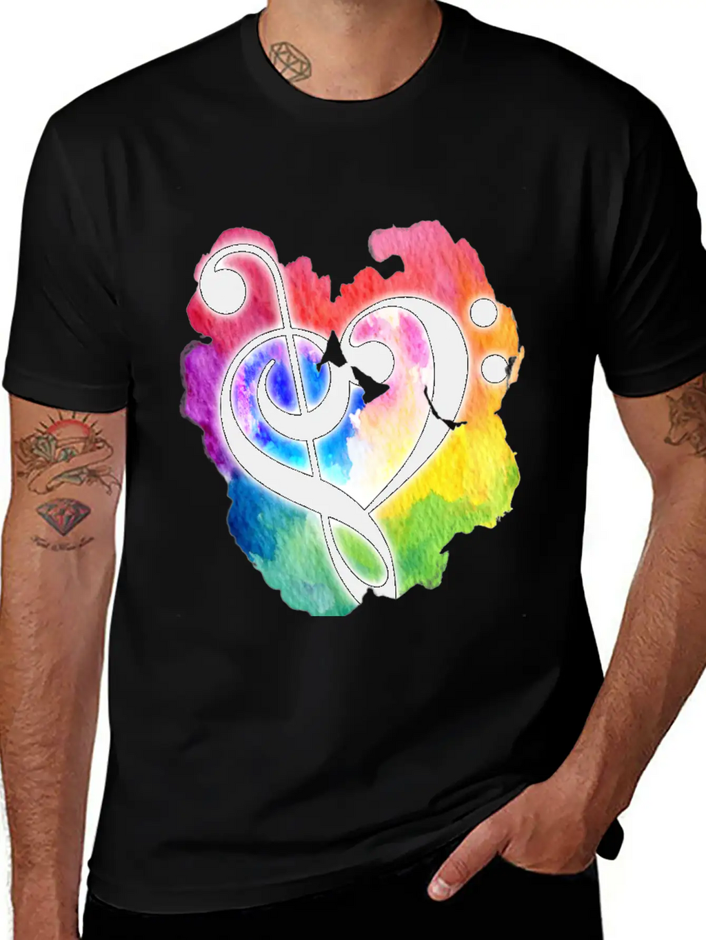 Music Heart Love Essential Cotton Tee For Daily Outfits – Unisex Style