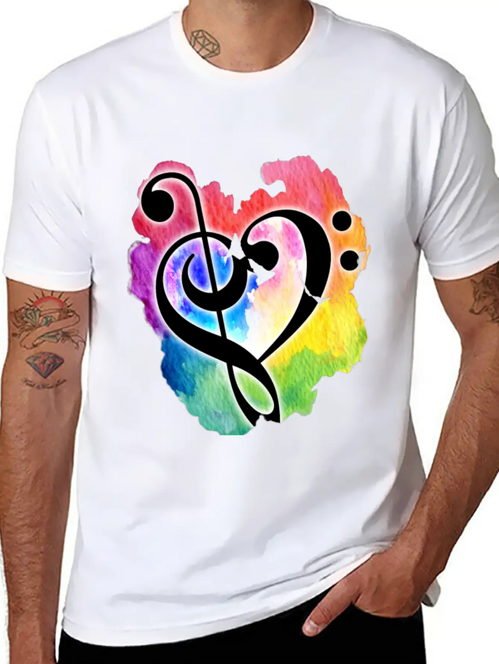 Music Heart Love Essential Cotton Tee For Daily Outfits – Unisex Style