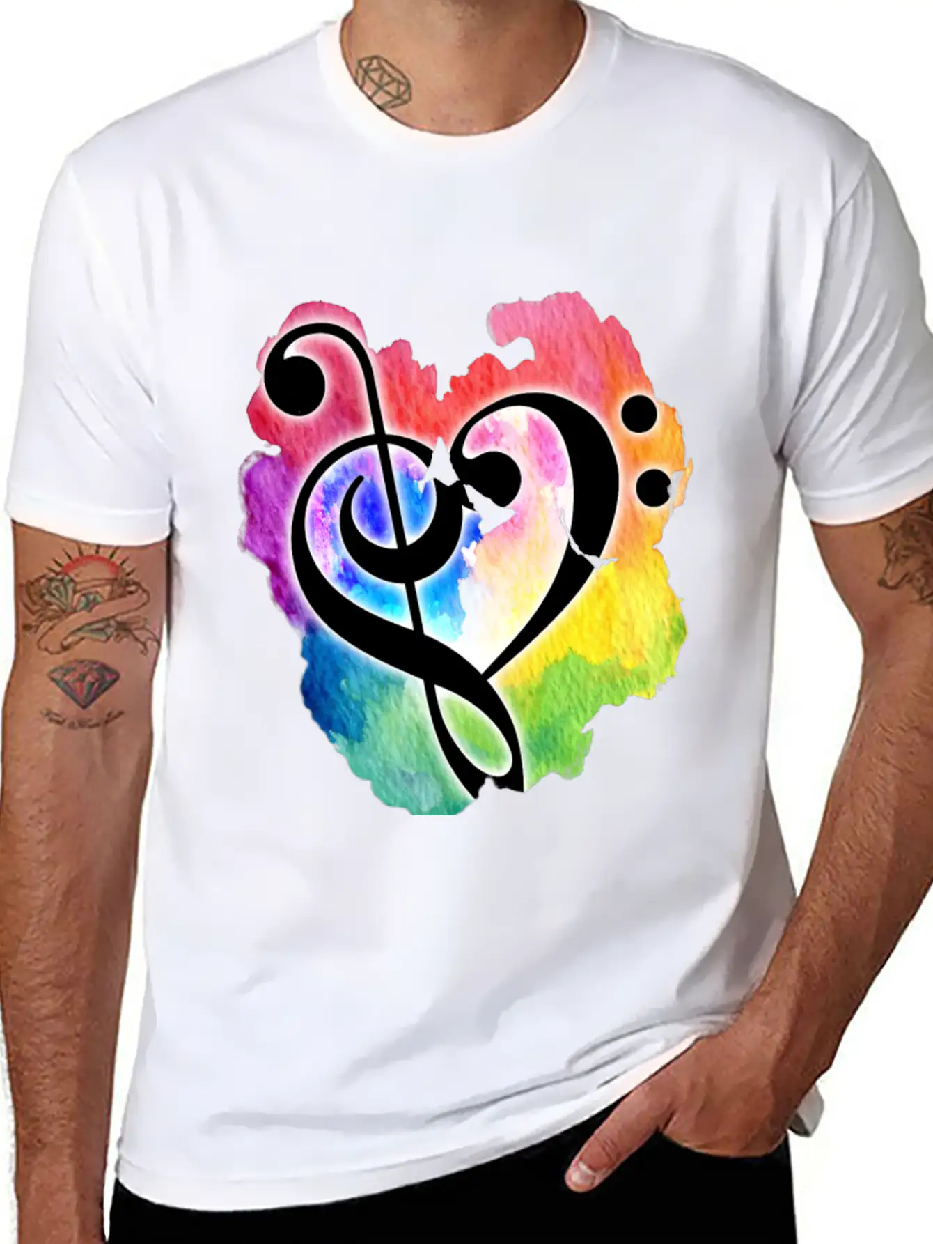 Music Heart Love Essential Cotton Tee For Daily Outfits – Unisex Style