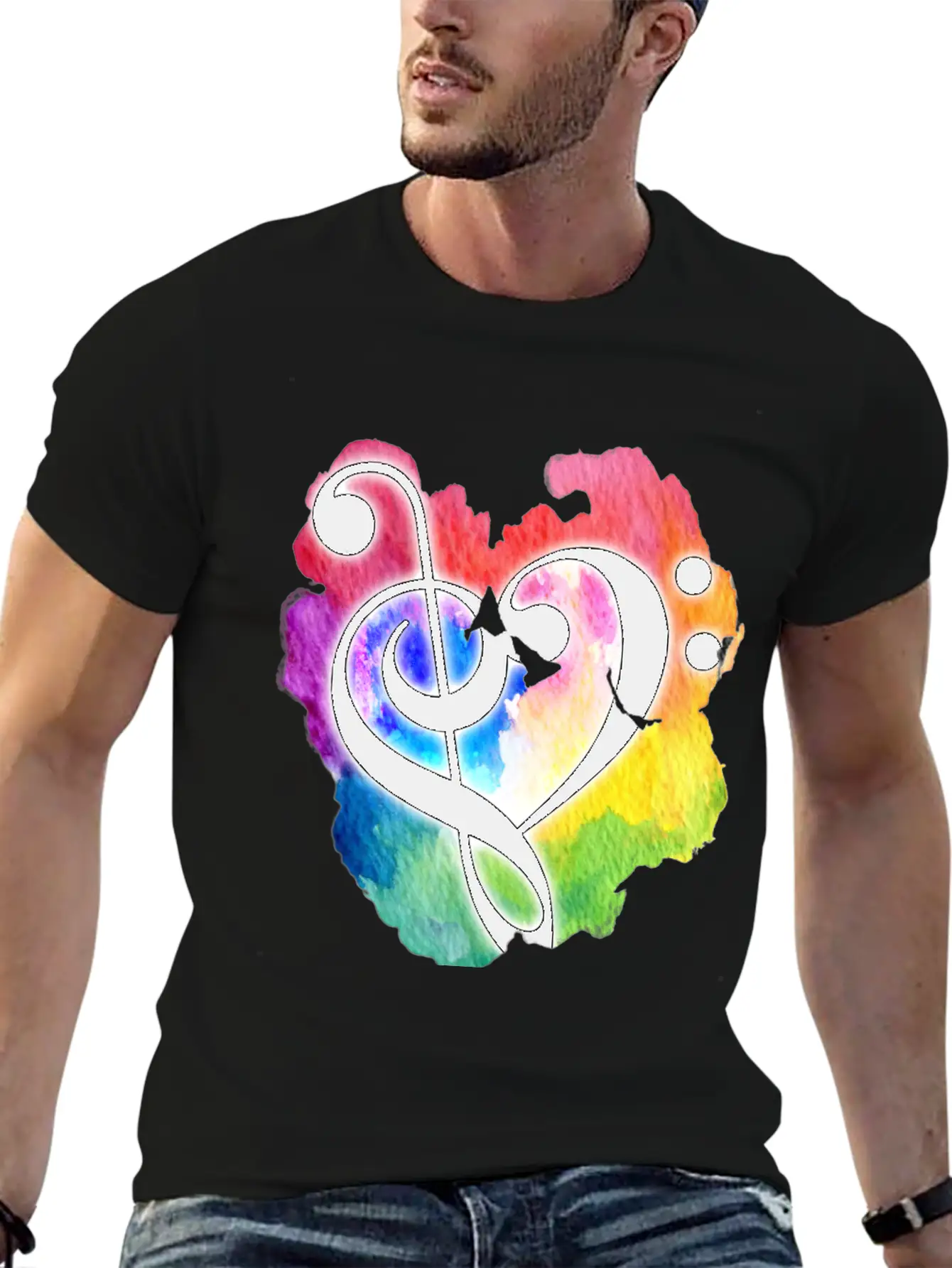 Music Heart Love Essential Cotton Tee For Daily Outfits – Unisex Style