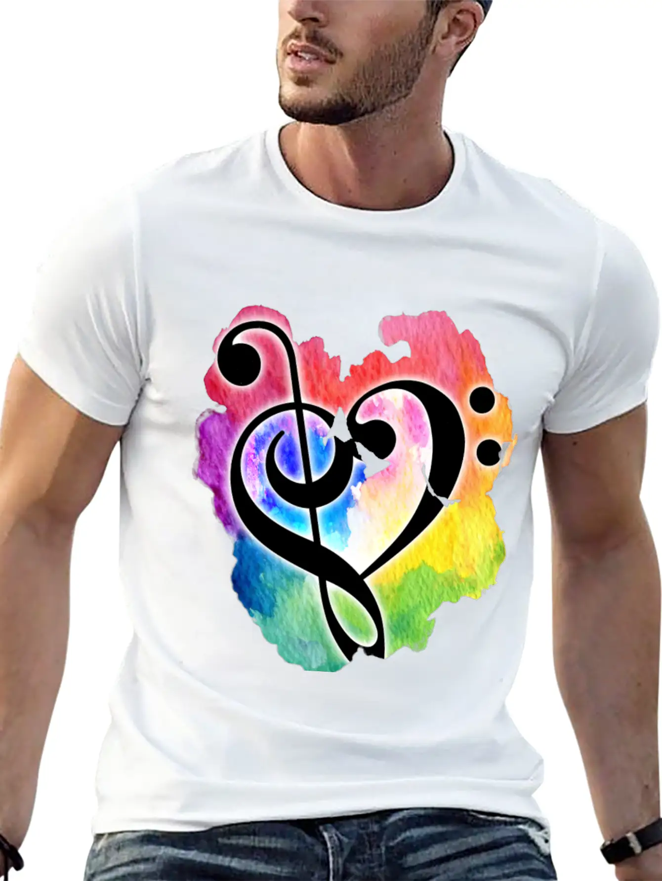 Music Heart Love Essential Cotton Tee For Daily Outfits – Unisex Style
