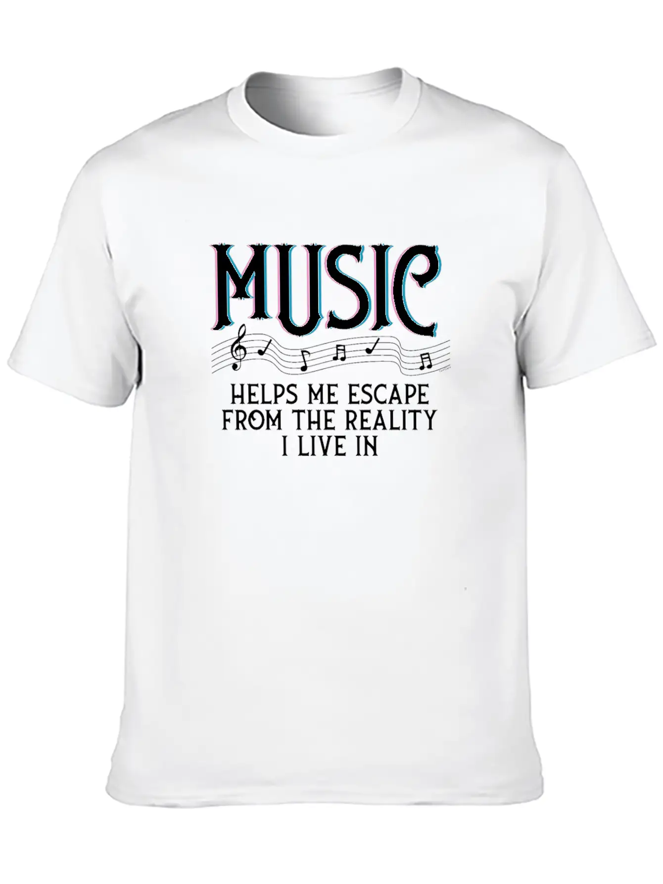 Music Helps Me Escape Unisex Casual T-Shirt – Clean Design For Daily Comfort