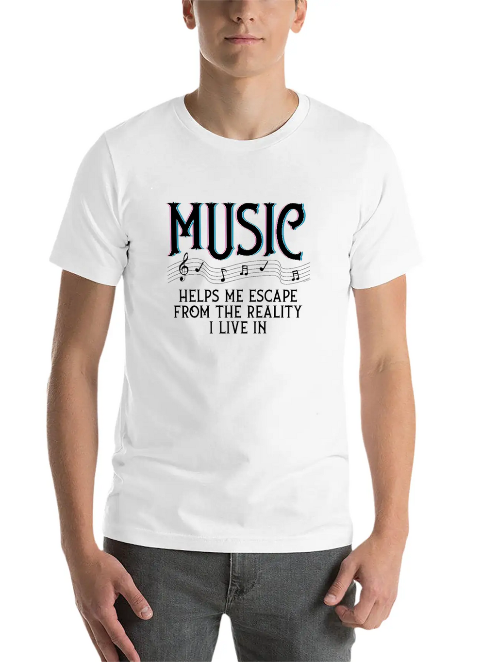 Music Helps Me Escape Unisex Casual T-Shirt – Clean Design For Daily Comfort
