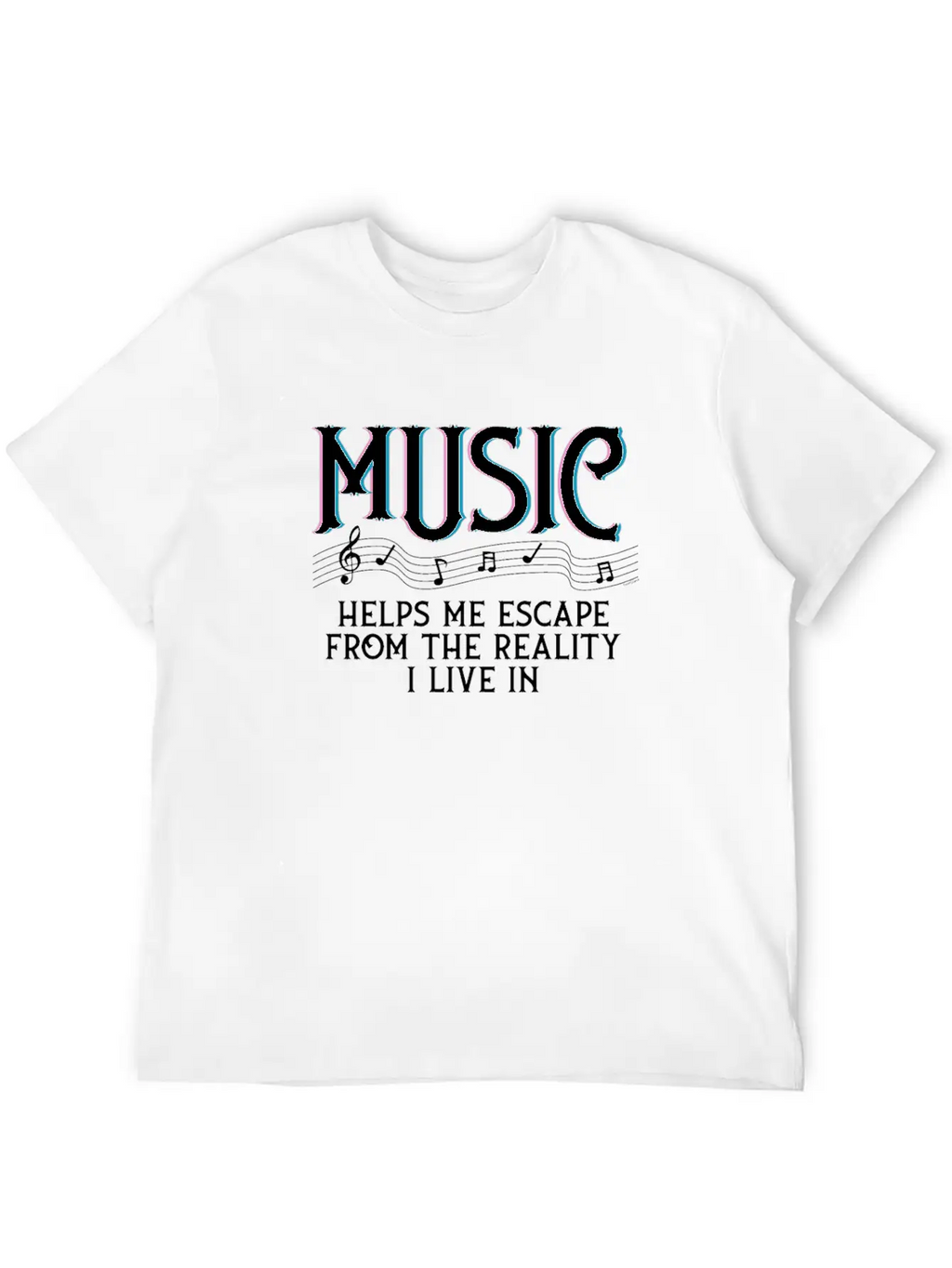 Music Helps Me Escape Unisex Casual T-Shirt – Clean Design For Daily Comfort