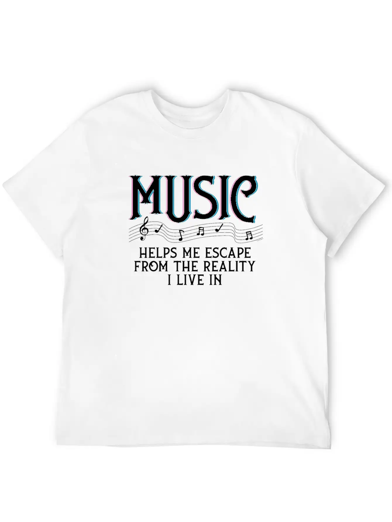 Music Helps Me Escape Unisex Casual T-Shirt – Clean Design For Daily Comfort