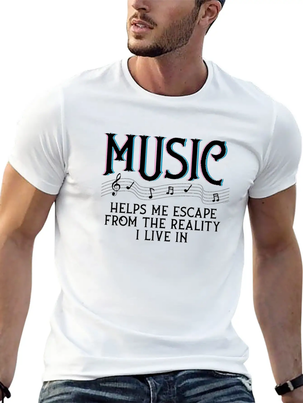 Music Helps Me Escape Unisex Casual T-Shirt – Clean Design For Daily Comfort
