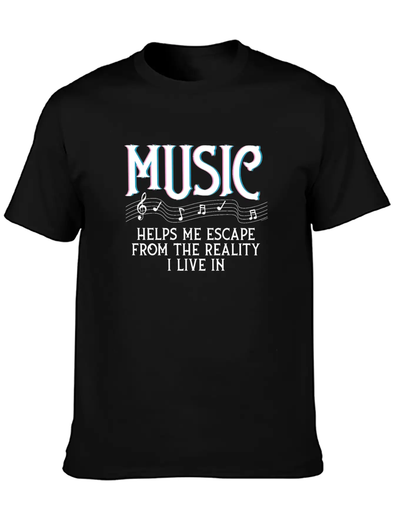 Music Helps Me Escape Unisex Casual T-Shirt – Clean Design For Daily Comfort