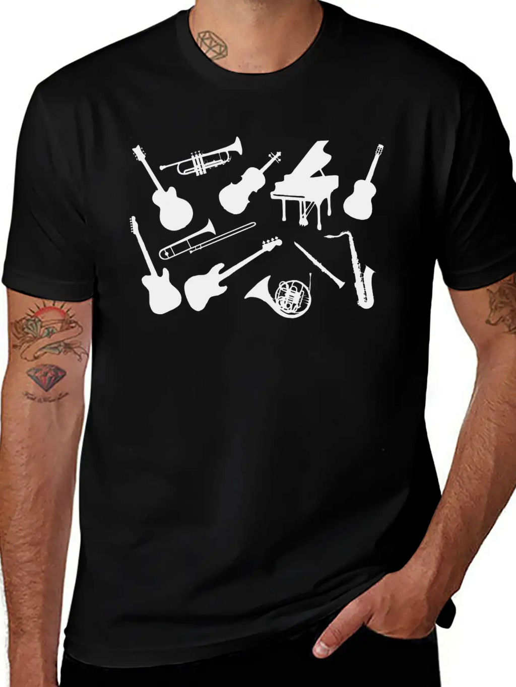 Music_instrument_bh Essential Cotton Tee For Daily Outfits – Unisex Style