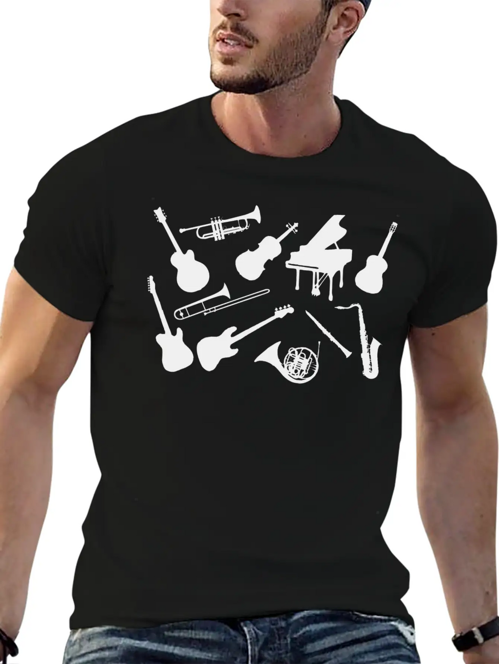 Music_instrument_bh Essential Cotton Tee For Daily Outfits – Unisex Style