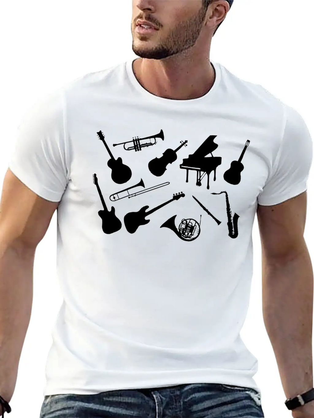 Music_instrument_bh Essential Cotton Tee For Daily Outfits – Unisex Style