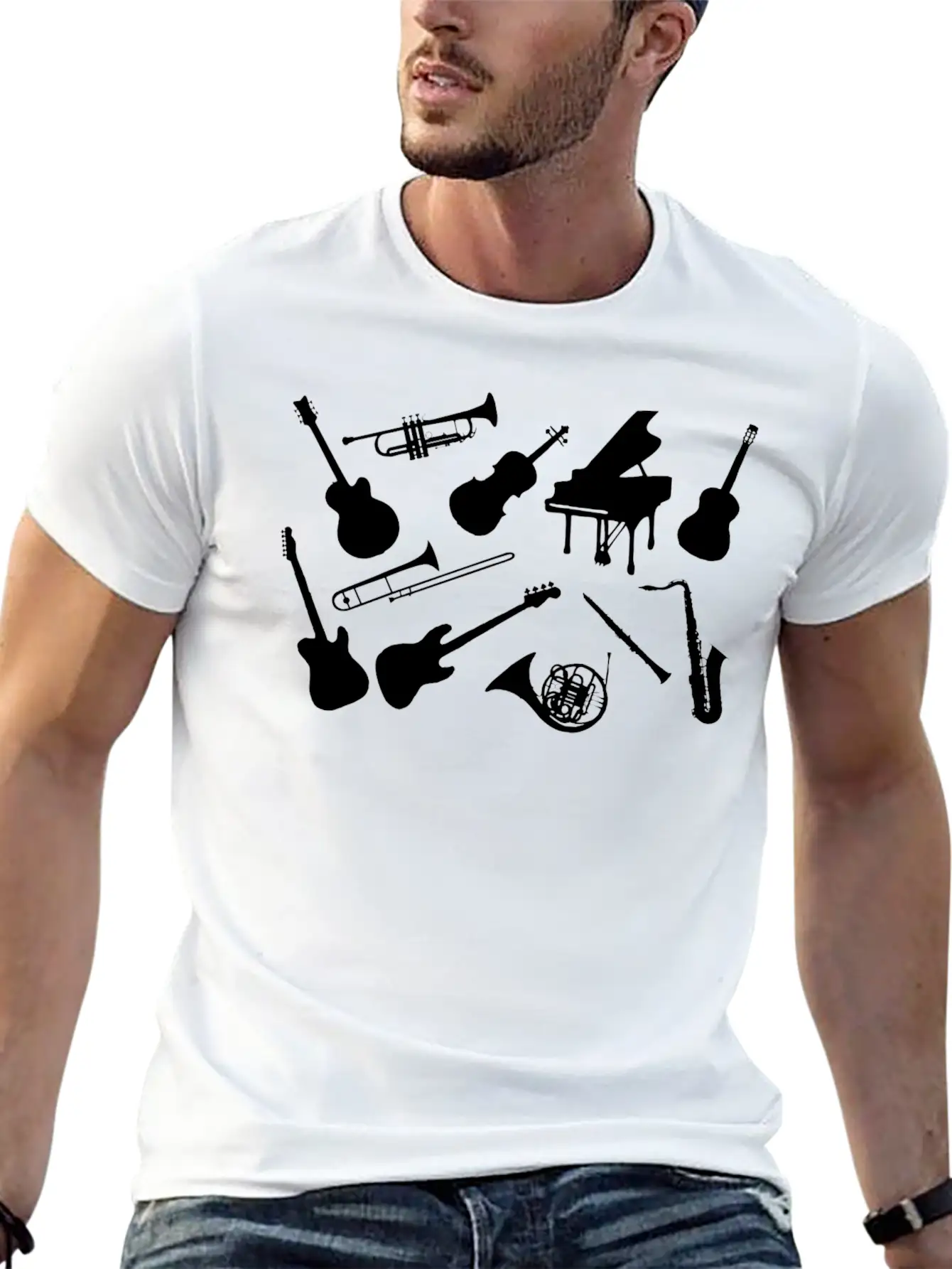 Music_instrument_bh Essential Cotton Tee For Daily Outfits – Unisex Style