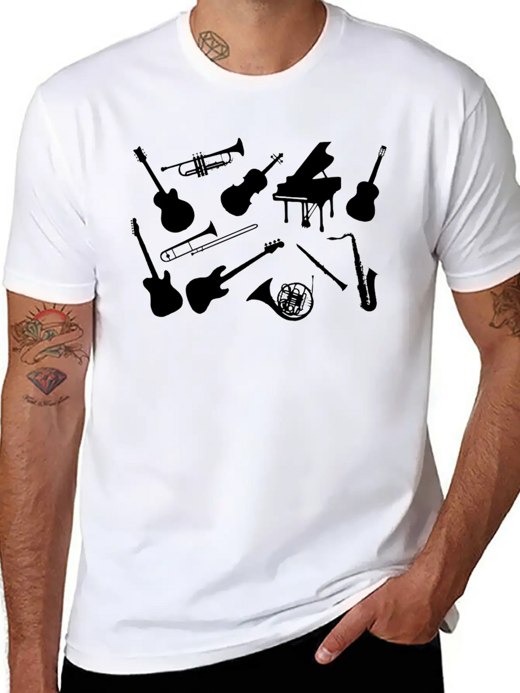 Music_instrument_bh Essential Cotton Tee For Daily Outfits – Unisex Style
