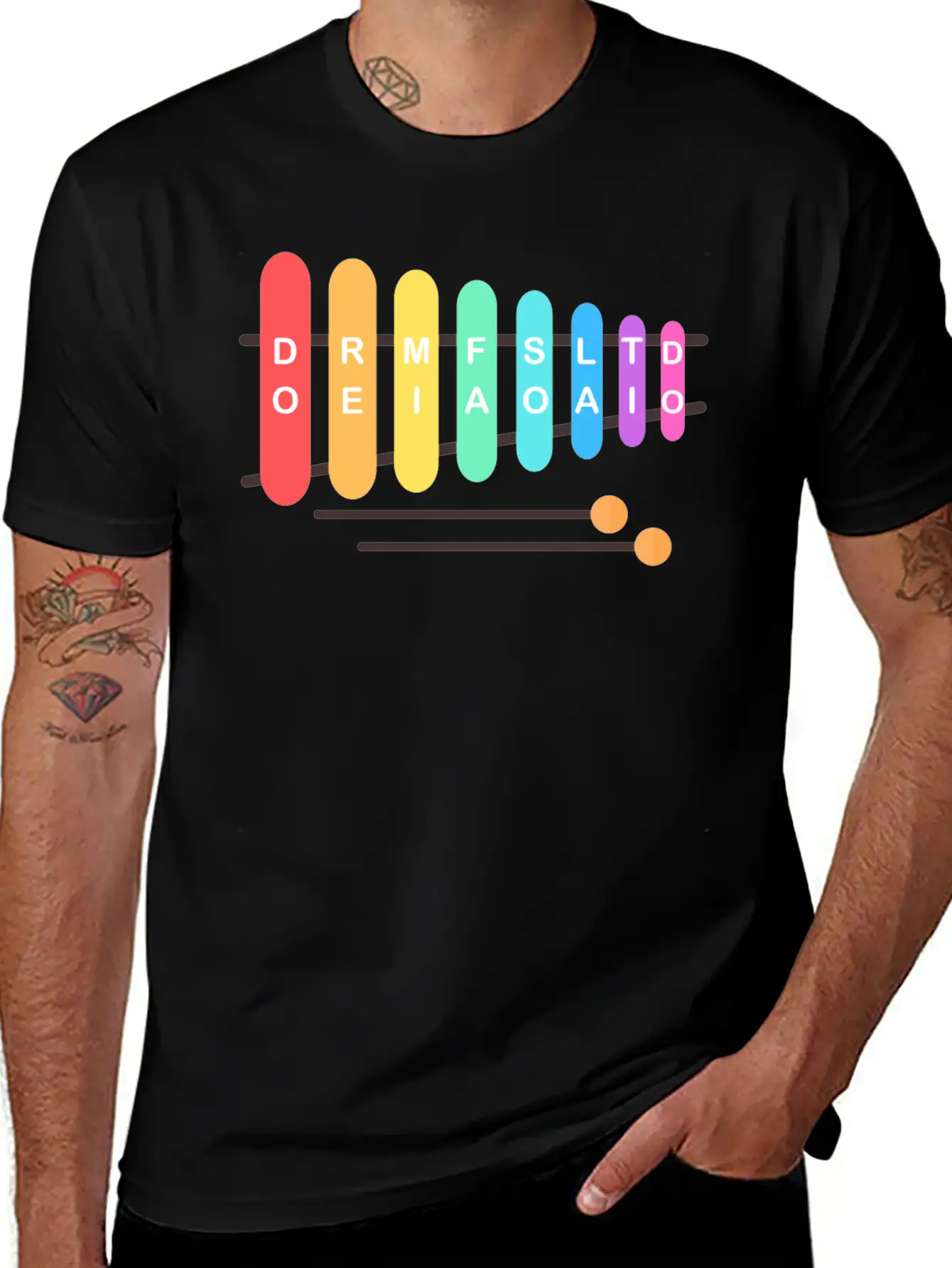 Music Instrument Xylophone Casual Graphic T-Shirt – Simple And Comfortable Daily Wear