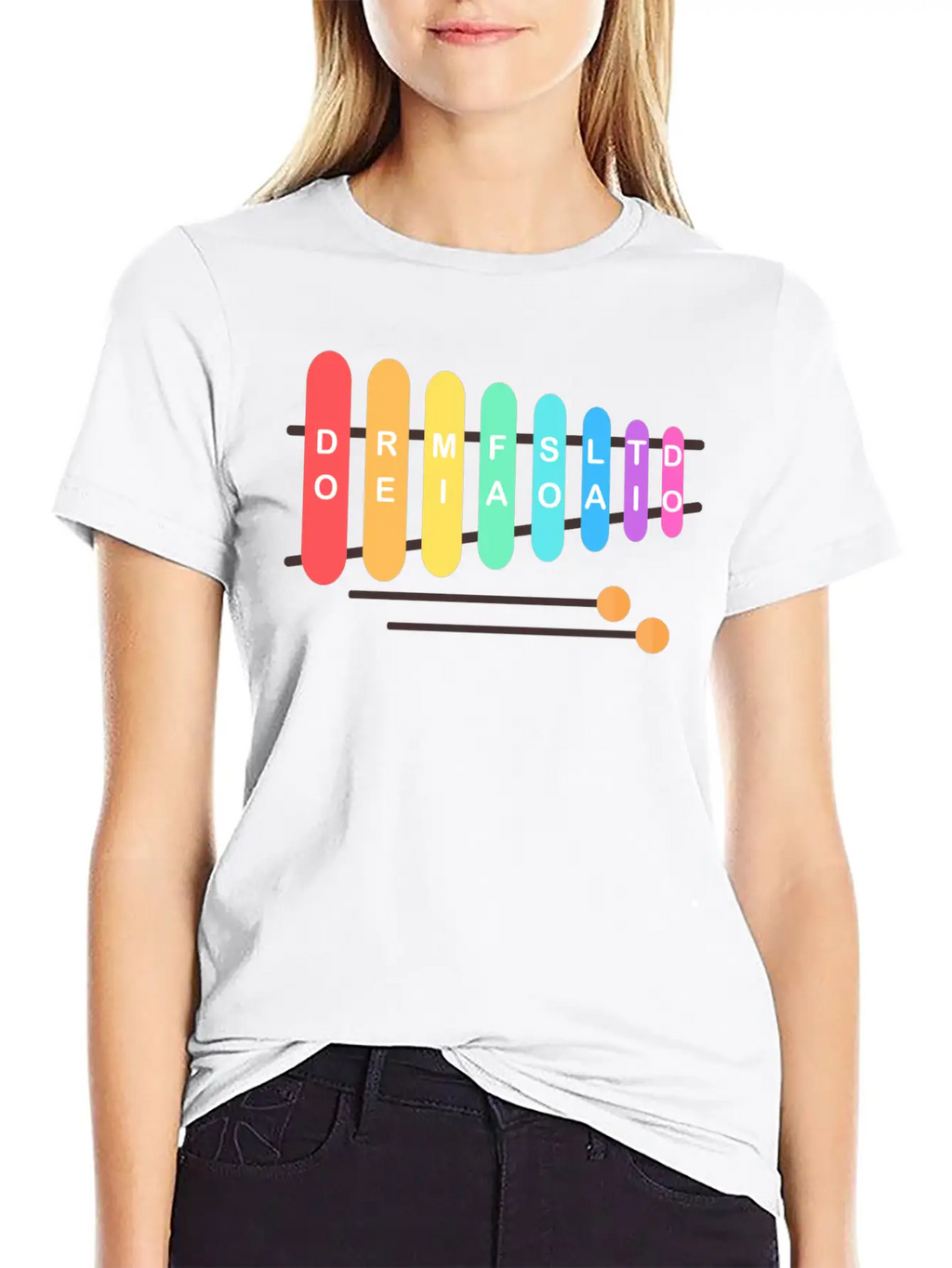 Music Instrument Xylophone Casual Graphic T-Shirt – Simple And Comfortable Daily Wear