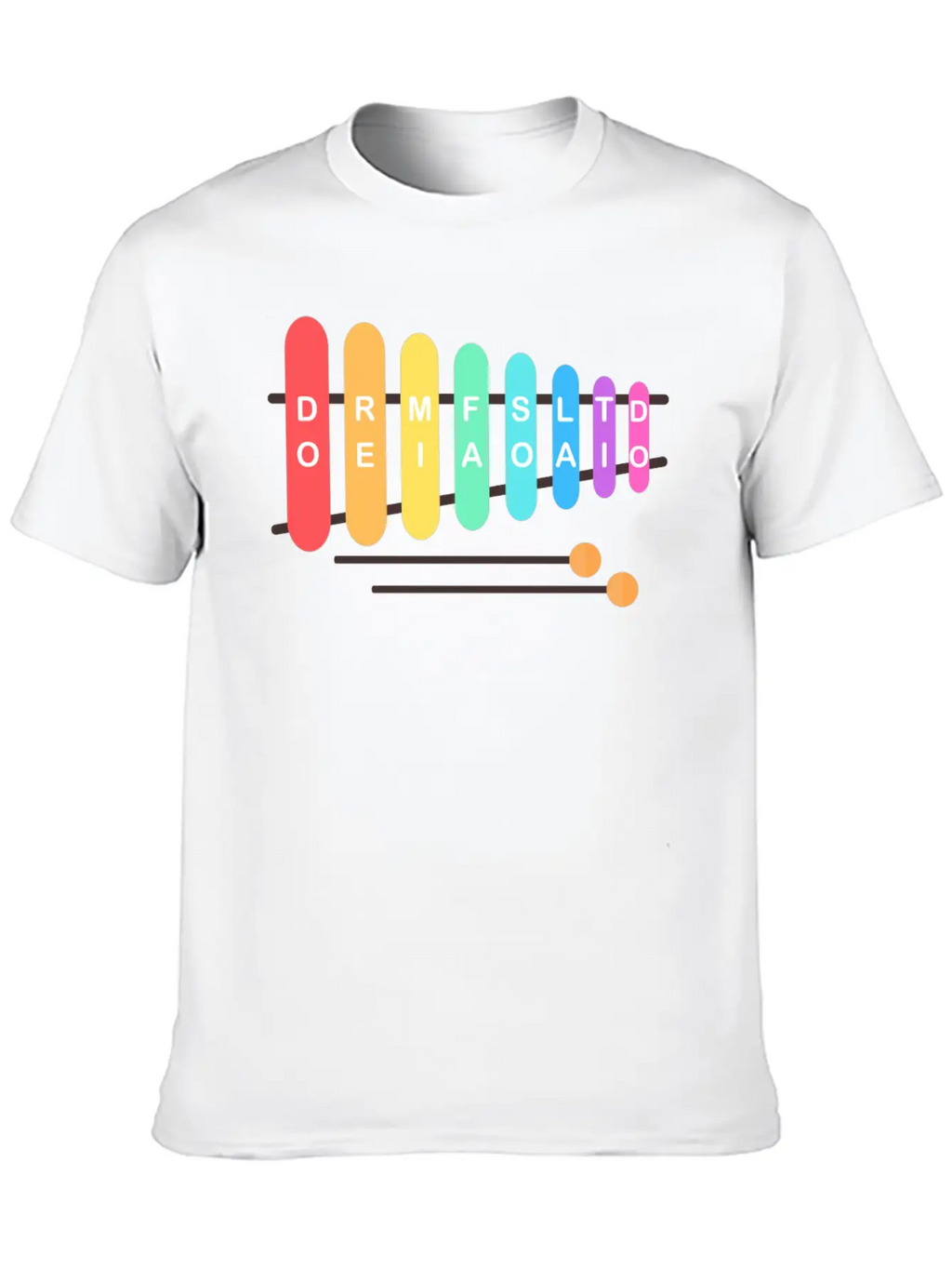 Music Instrument Xylophone Casual Graphic T-Shirt – Simple And Comfortable Daily Wear