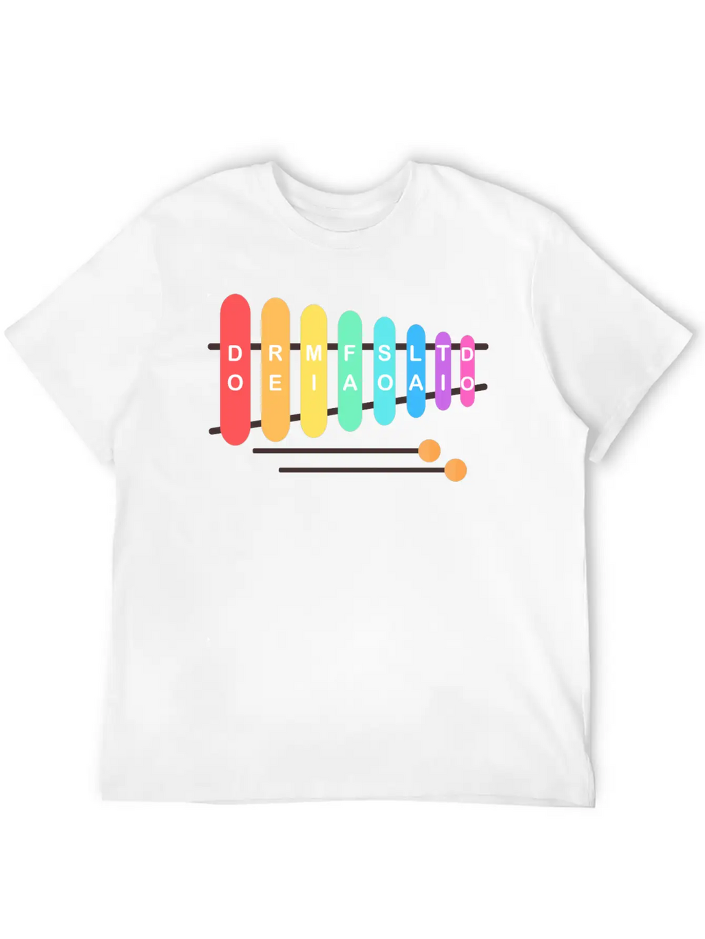 Music Instrument Xylophone Casual Graphic T-Shirt – Simple And Comfortable Daily Wear