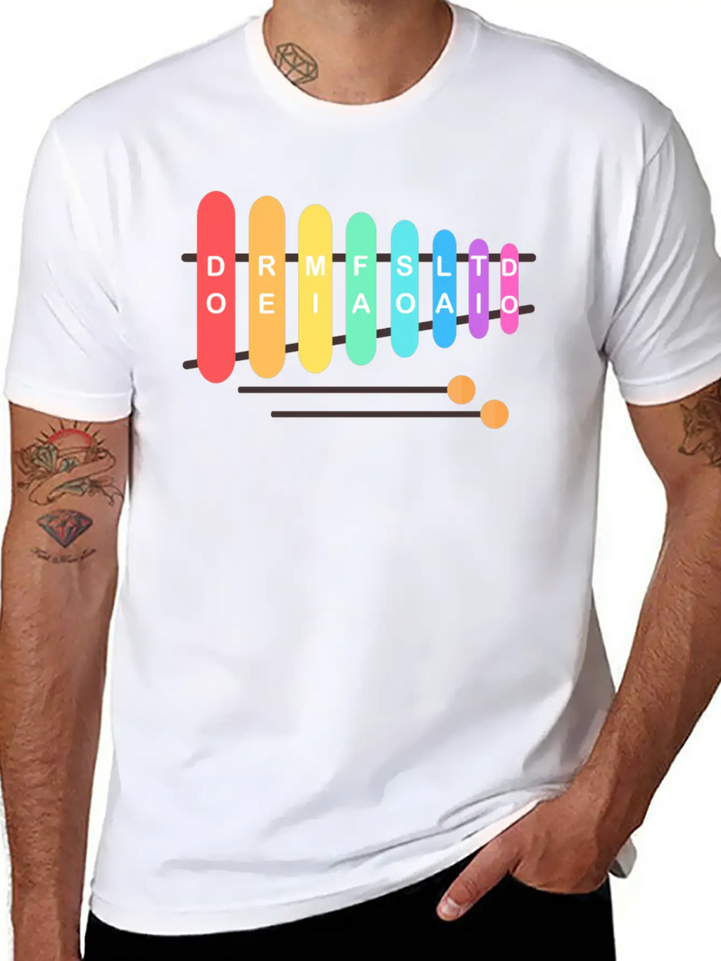 Music Instrument Xylophone Casual Graphic T-Shirt – Simple And Comfortable Daily Wear