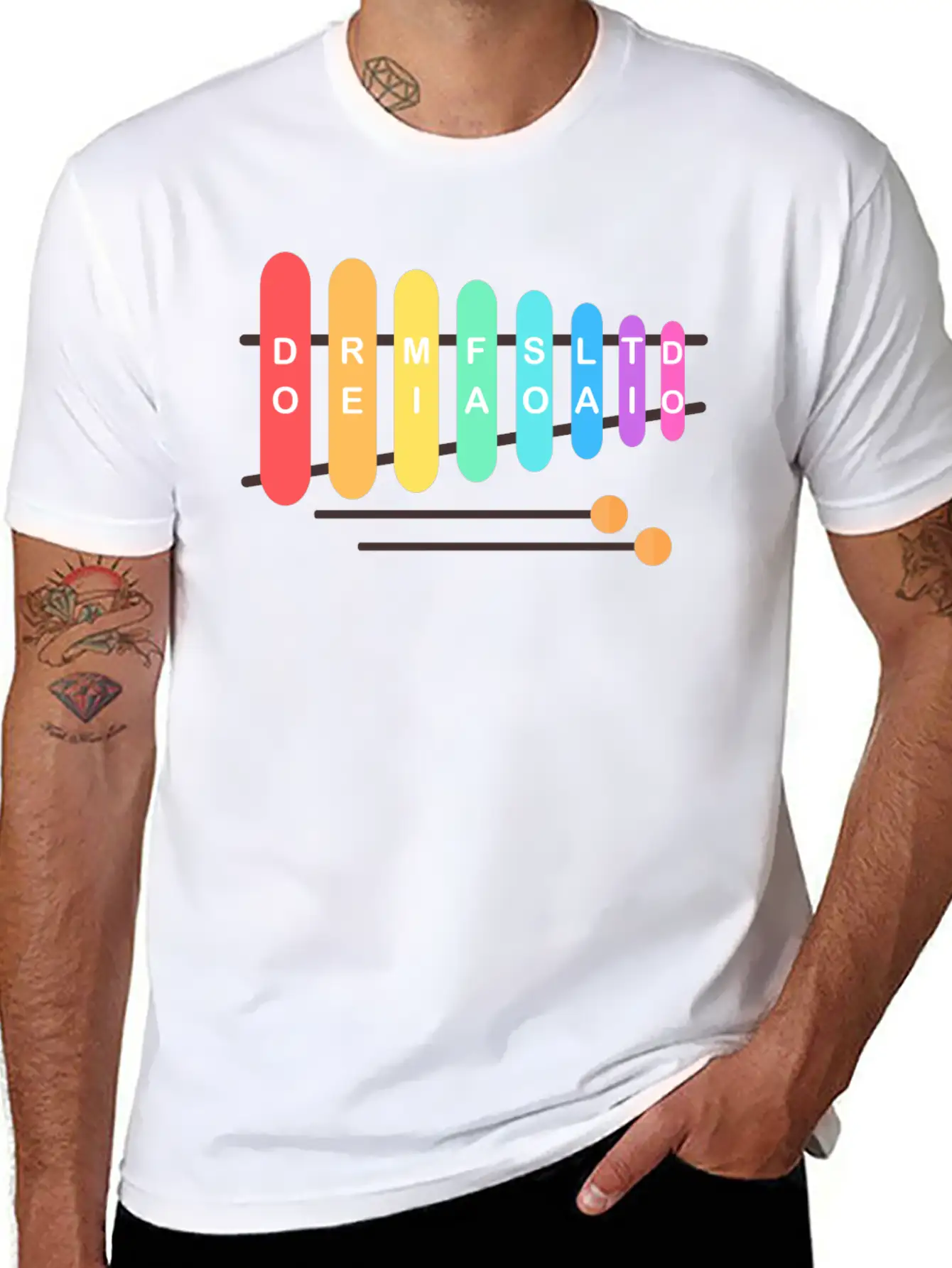 Music Instrument Xylophone Casual Graphic T-Shirt – Simple And Comfortable Daily Wear