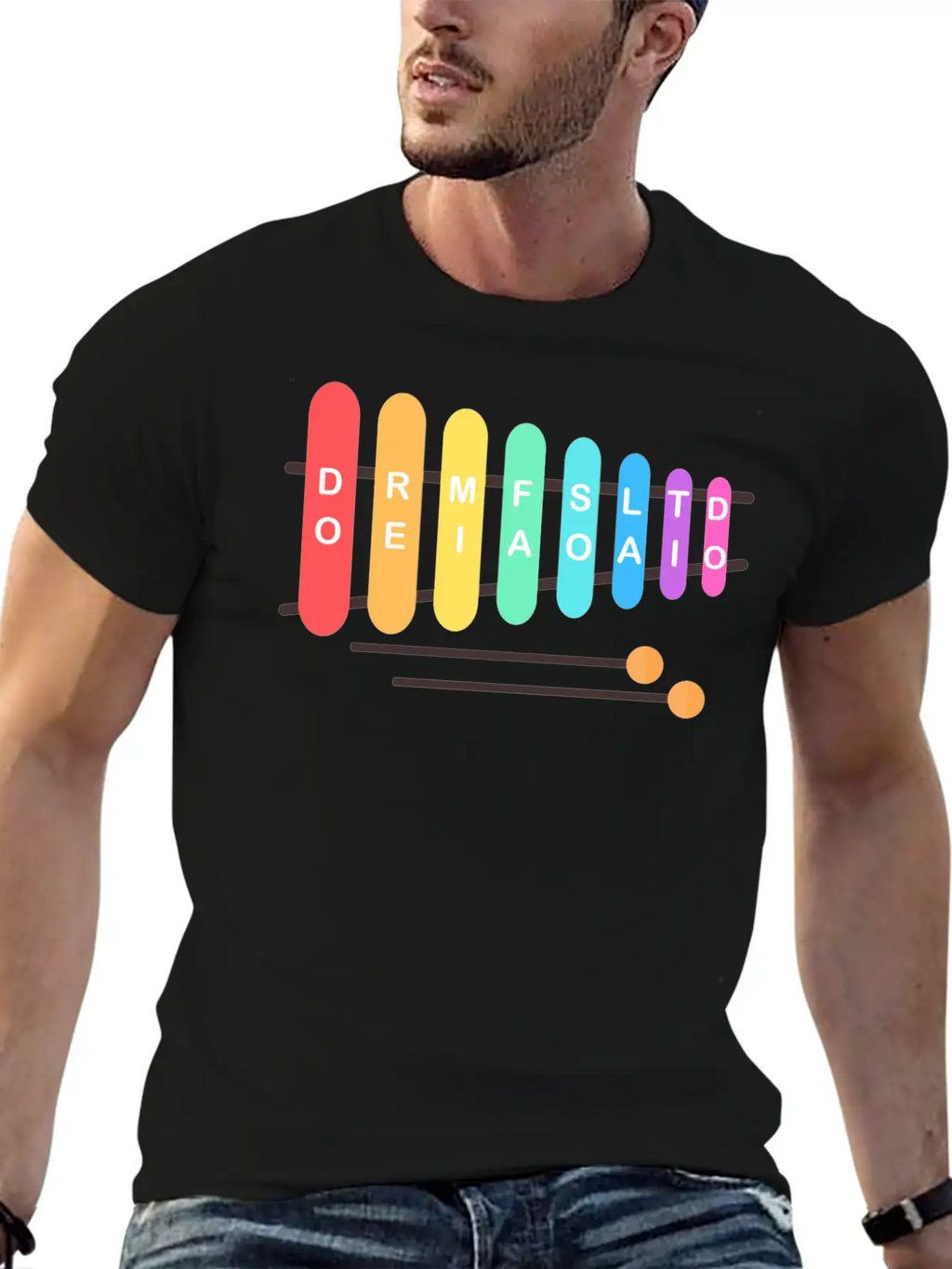 Music Instrument Xylophone Casual Graphic T-Shirt – Simple And Comfortable Daily Wear