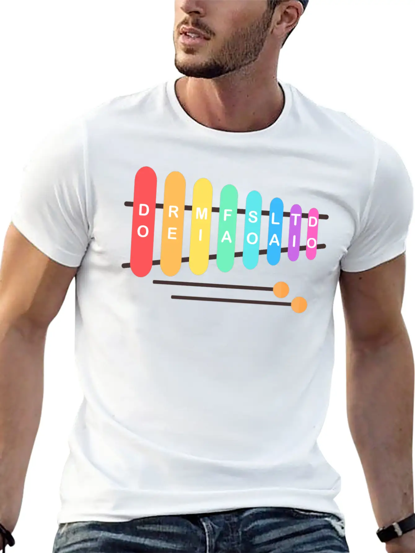 Music Instrument Xylophone Casual Graphic T-Shirt – Simple And Comfortable Daily Wear