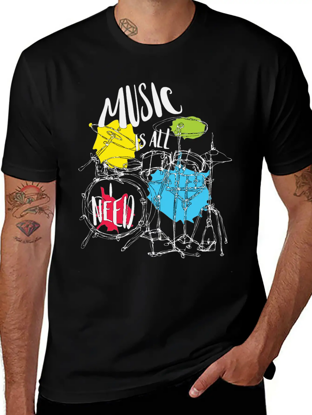 Music Is All Need Casual Graphic T-Shirt – Simple And Comfortable Daily Wear