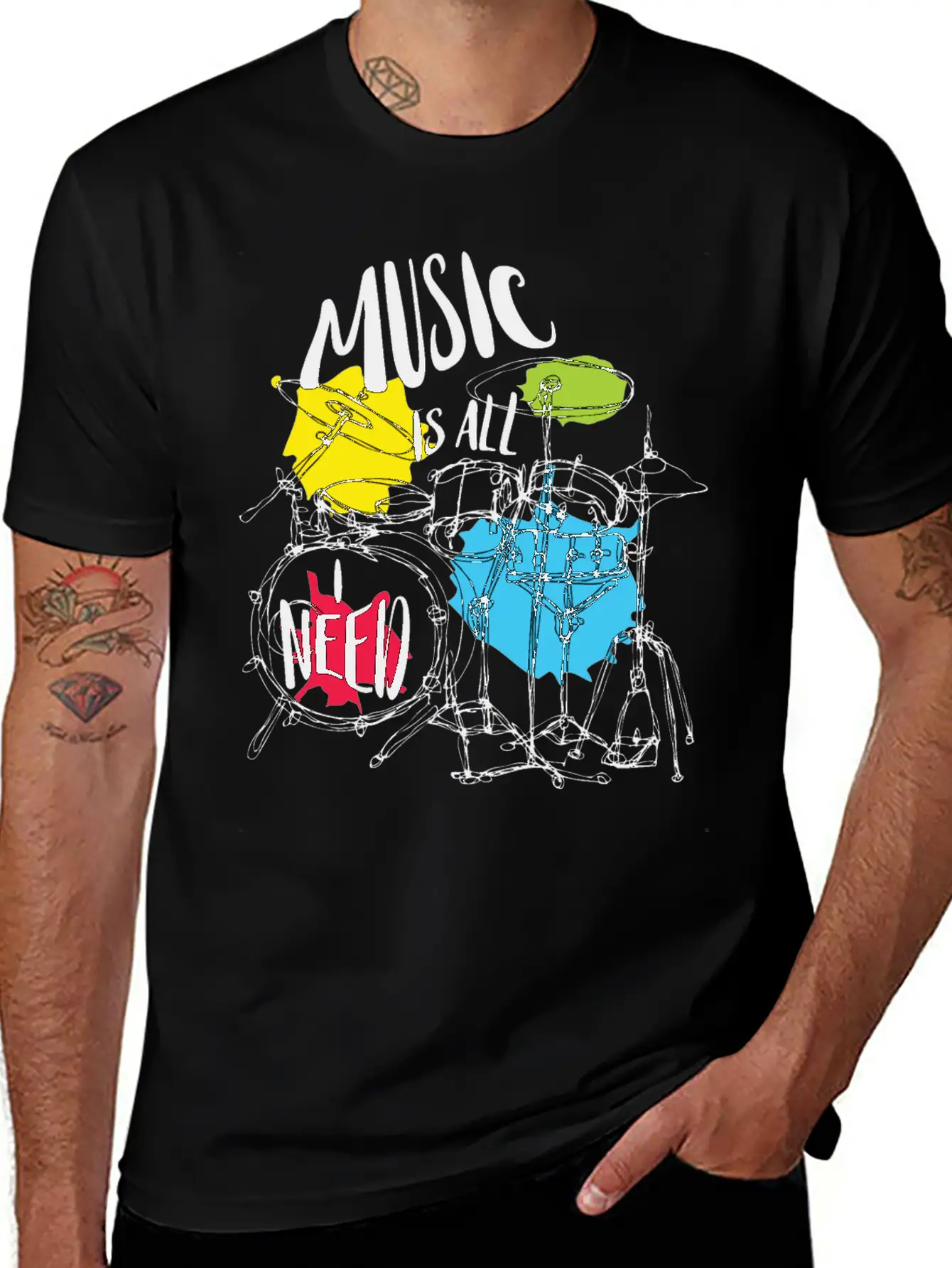 Music Is All Need Casual Graphic T-Shirt – Simple And Comfortable Daily Wear