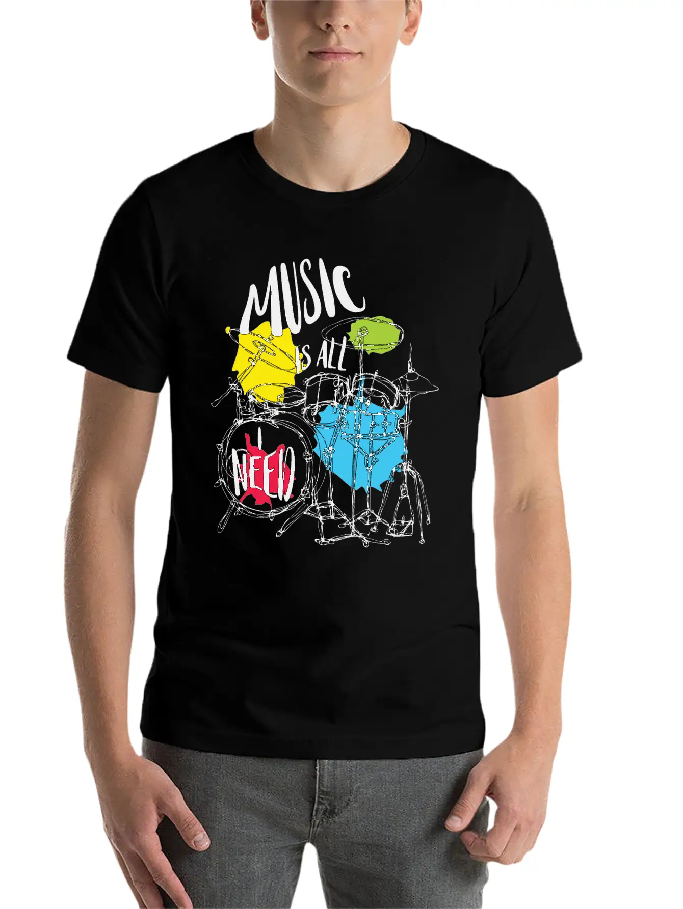 Music Is All Need Casual Graphic T-Shirt – Simple And Comfortable Daily Wear