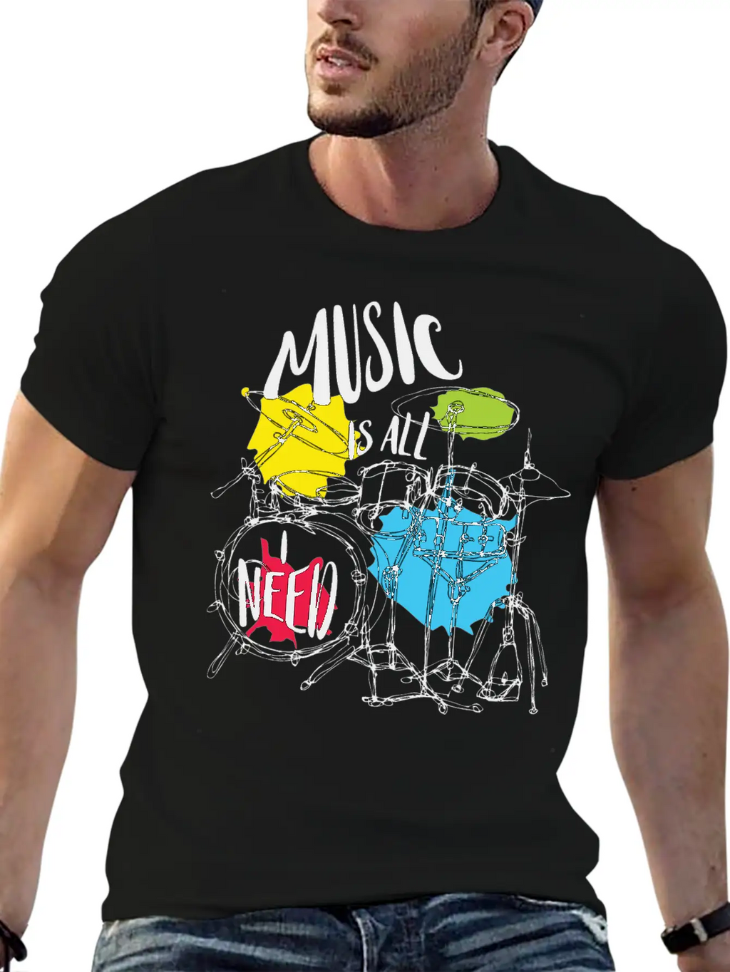 Music Is All Need Casual Graphic T-Shirt – Simple And Comfortable Daily Wear