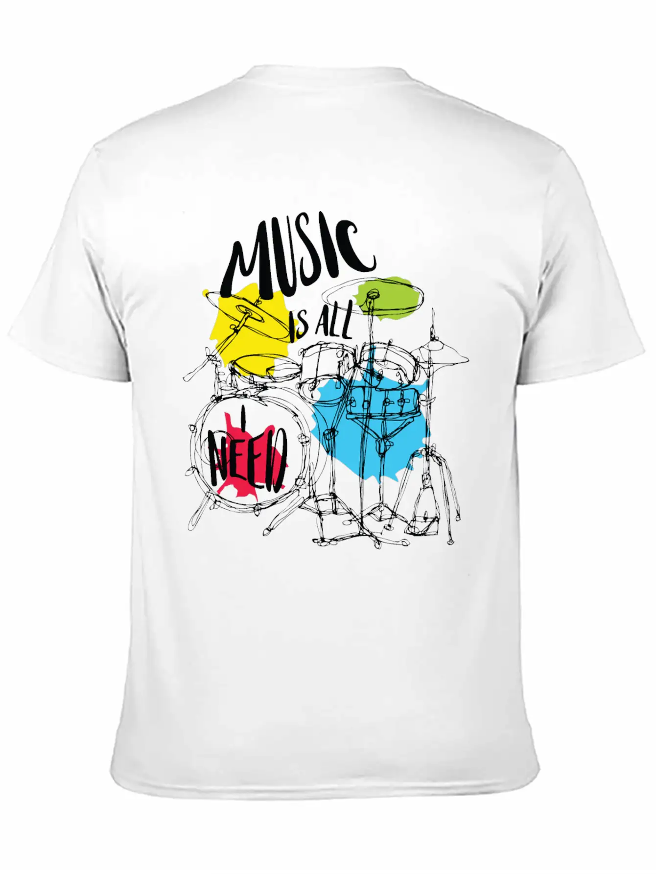 Music Is All Need Casual Graphic T-Shirt – Simple And Comfortable Daily Wear