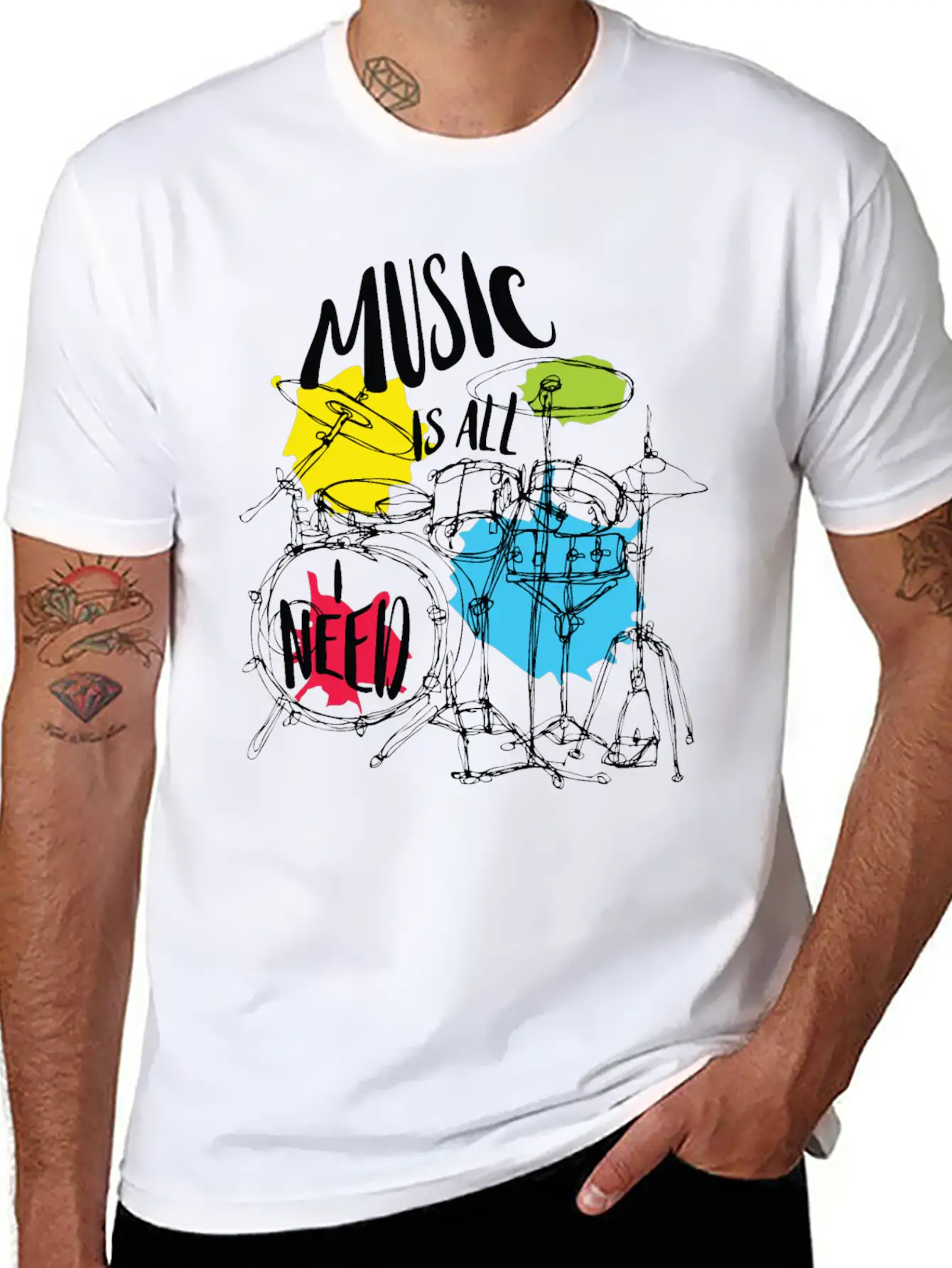 Music Is All Need Casual Graphic T-Shirt – Simple And Comfortable Daily Wear