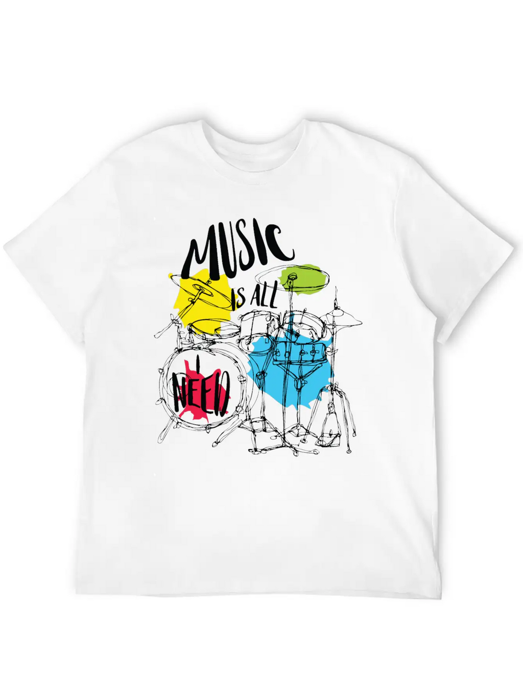 Music Is All Need Casual Graphic T-Shirt – Simple And Comfortable Daily Wear