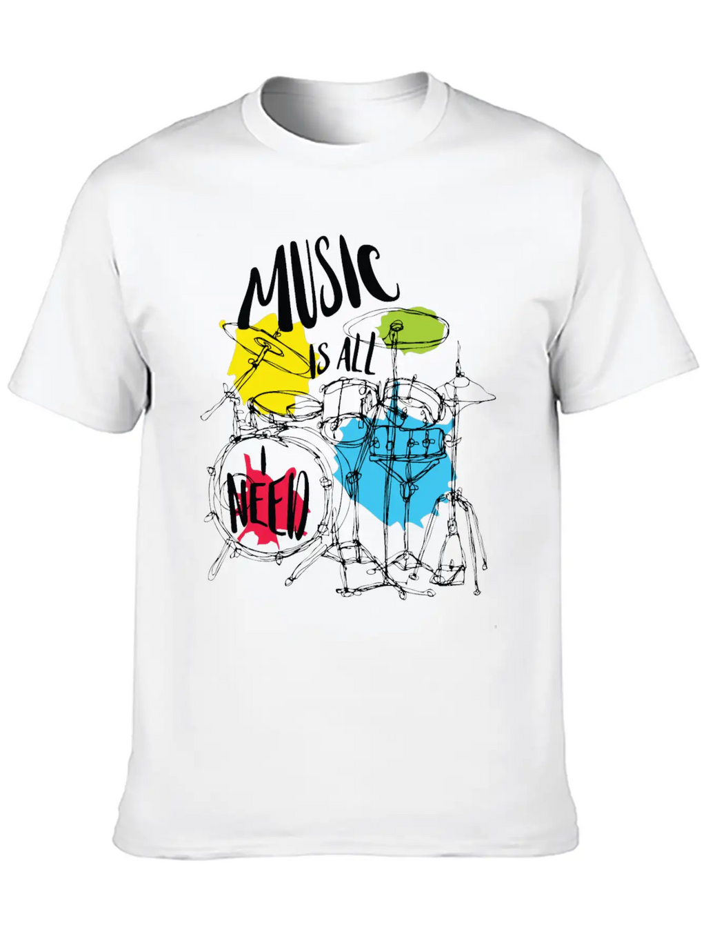 Music Is All Need Casual Graphic T-Shirt – Simple And Comfortable Daily Wear